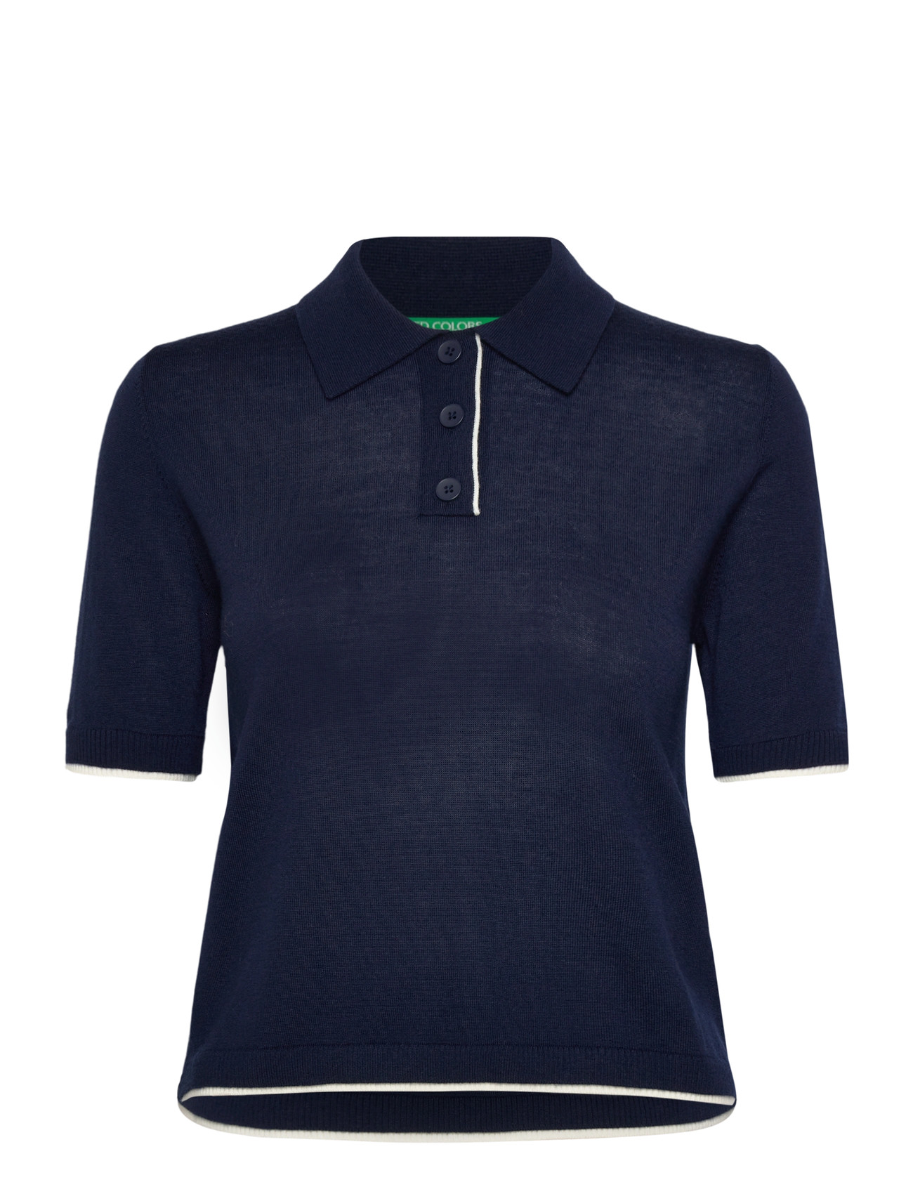 United Colors of Benetton H/S Polo Shirt - Navy - XS 2