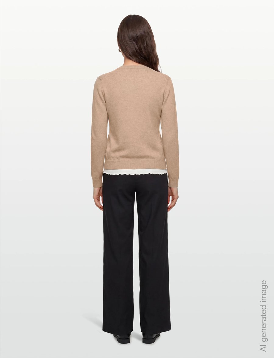 United Colors of Benetton - SWEATER L/S - långärmade toppar - beige - 4