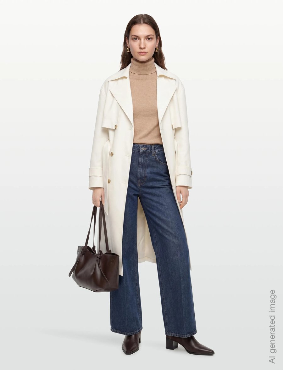 United Colors of Benetton - TURTLE NECK SWEATER - rullekraver - beige - 0