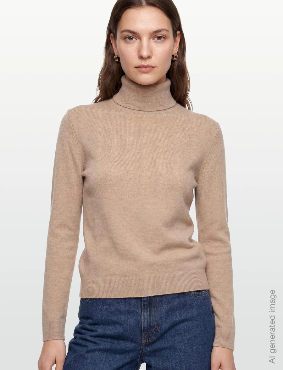 United Colors of Benetton - TURTLE NECK SWEATER - rullekraver - beige - 3