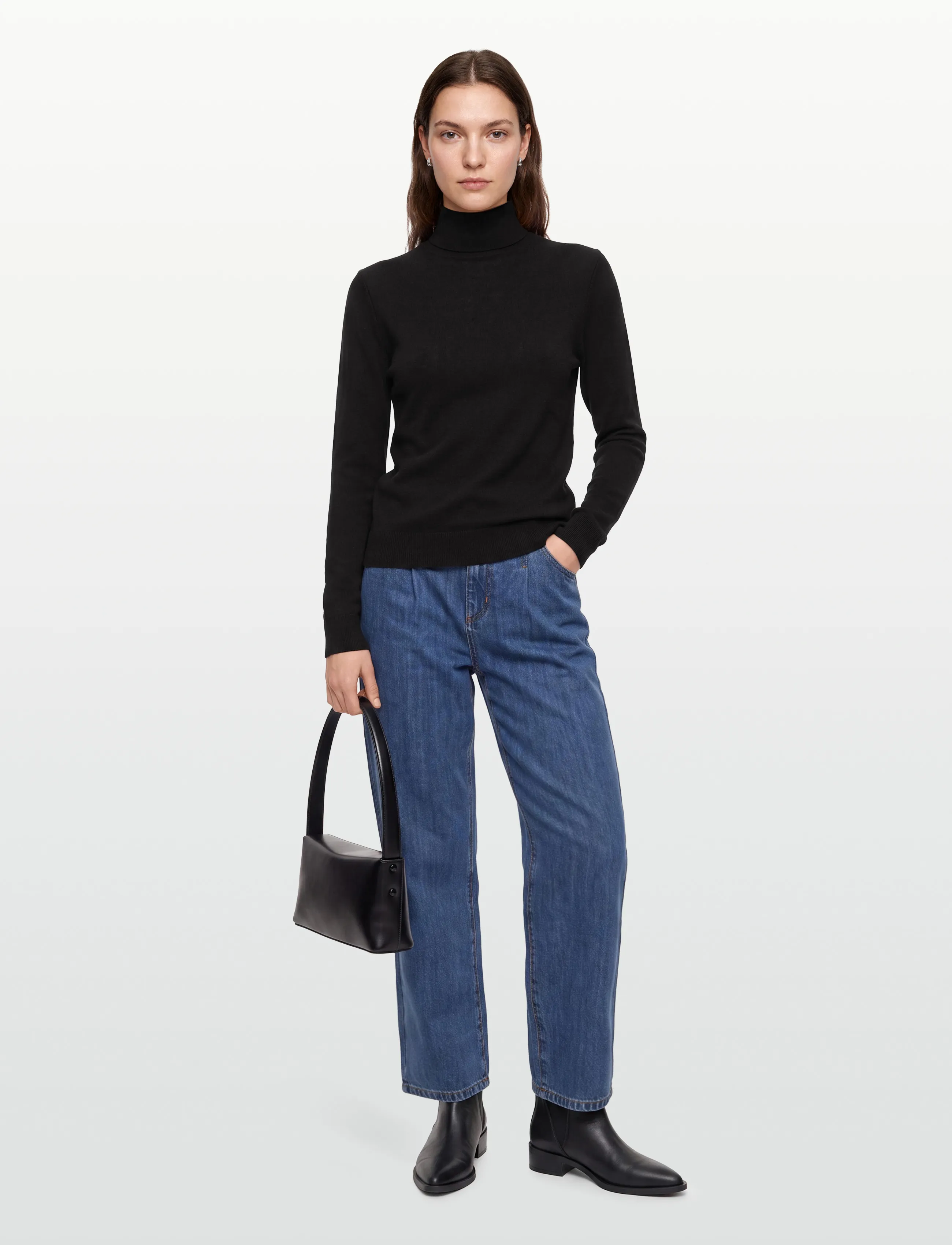 United Colors of Benetton - TURTLE NECK SWEATER - rullekraver - black - 0