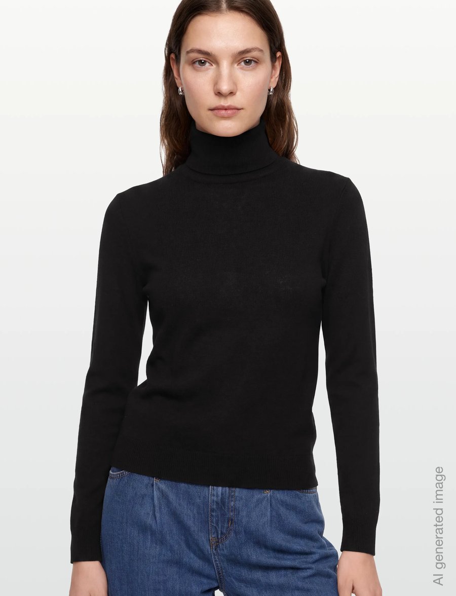 United Colors of Benetton - TURTLE NECK SWEATER - rollkragenpullover - black - 3