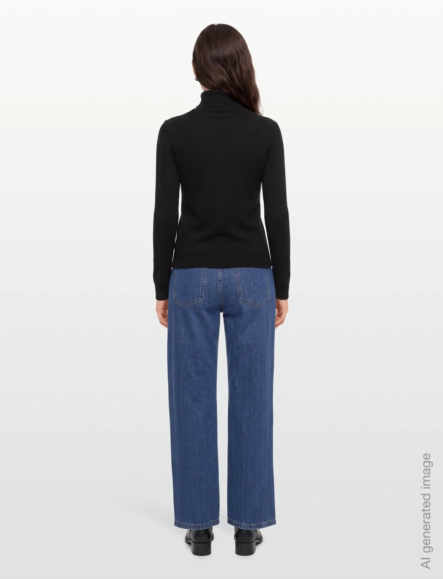 United Colors of Benetton - TURTLE NECK SWEATER - rollkragenpullover - black - 4