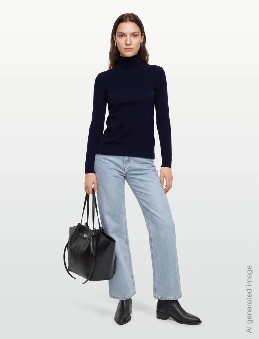 United Colors of Benetton - TURTLE NECK SWEATER - polotröjor - blue - 0