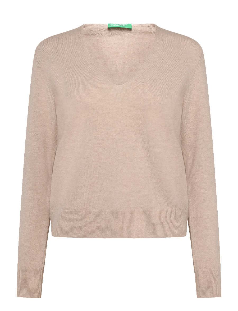 United Colors of Benetton - V NECK SWEATER L/S - pullover - beige - 0