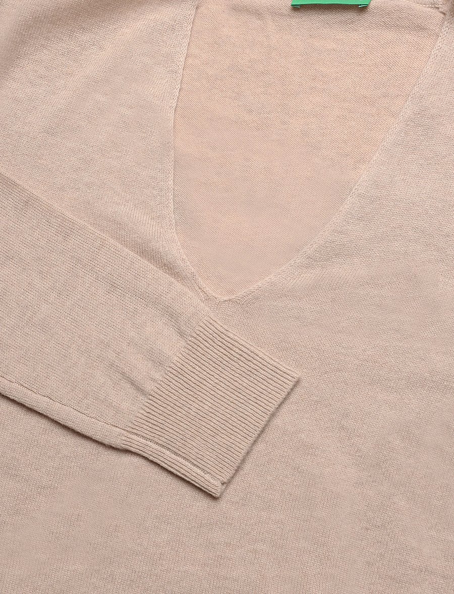 United Colors of Benetton - V NECK SWEATER L/S - pullover - beige - 2