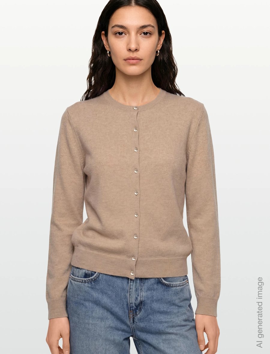 United Colors of Benetton - L/S SWEATER - strickjacken - beige - 3