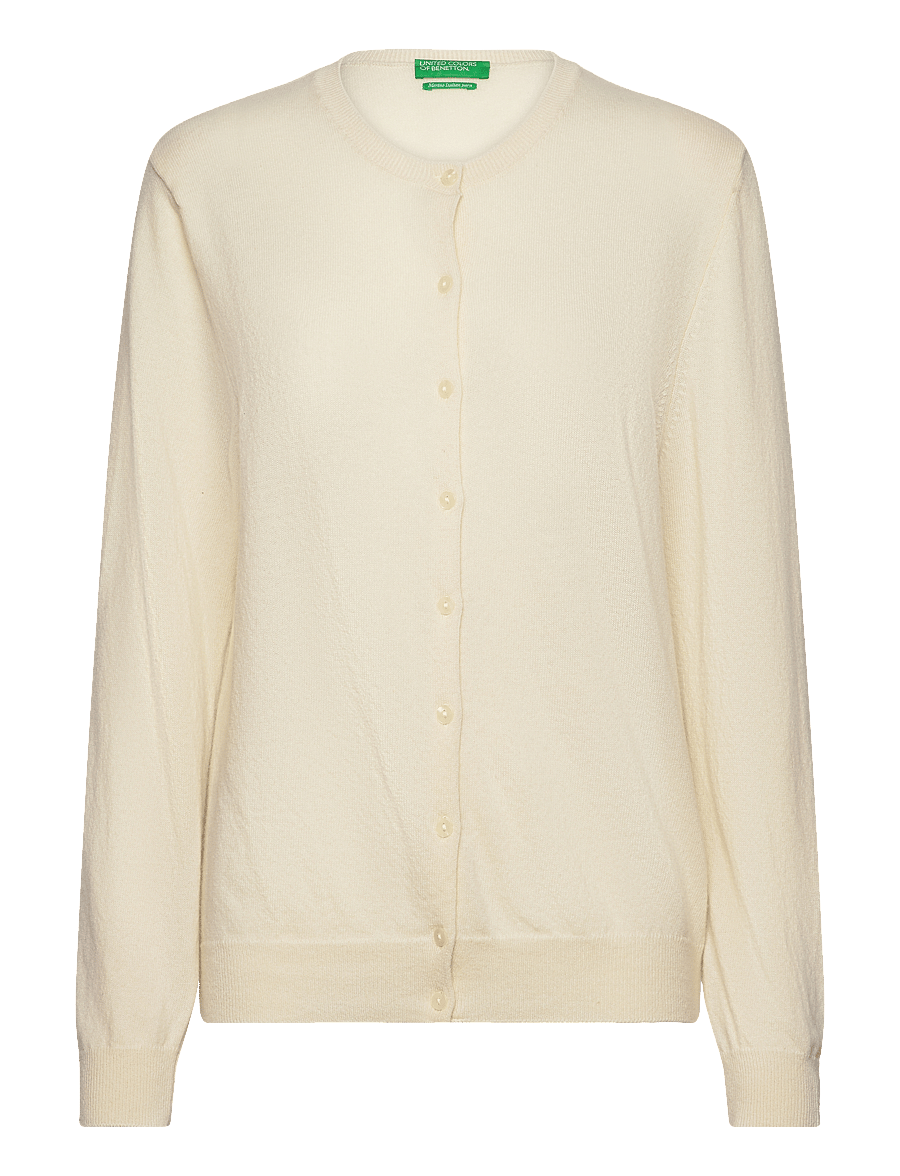 United Colors of Benetton - L/S SWEATER - strickjacken - cream - 0