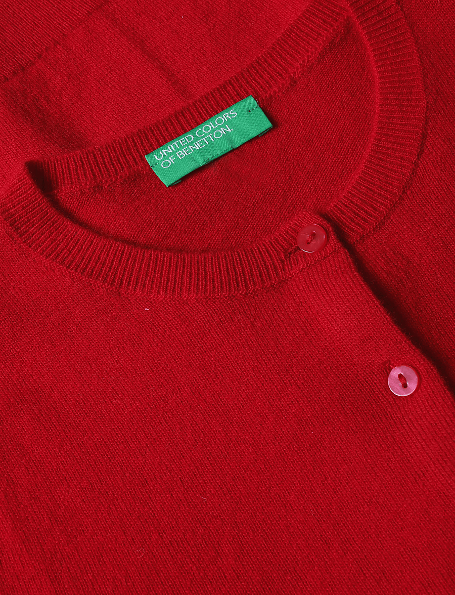 United Colors of Benetton - L/S SWEATER - kardiganid - red - 2