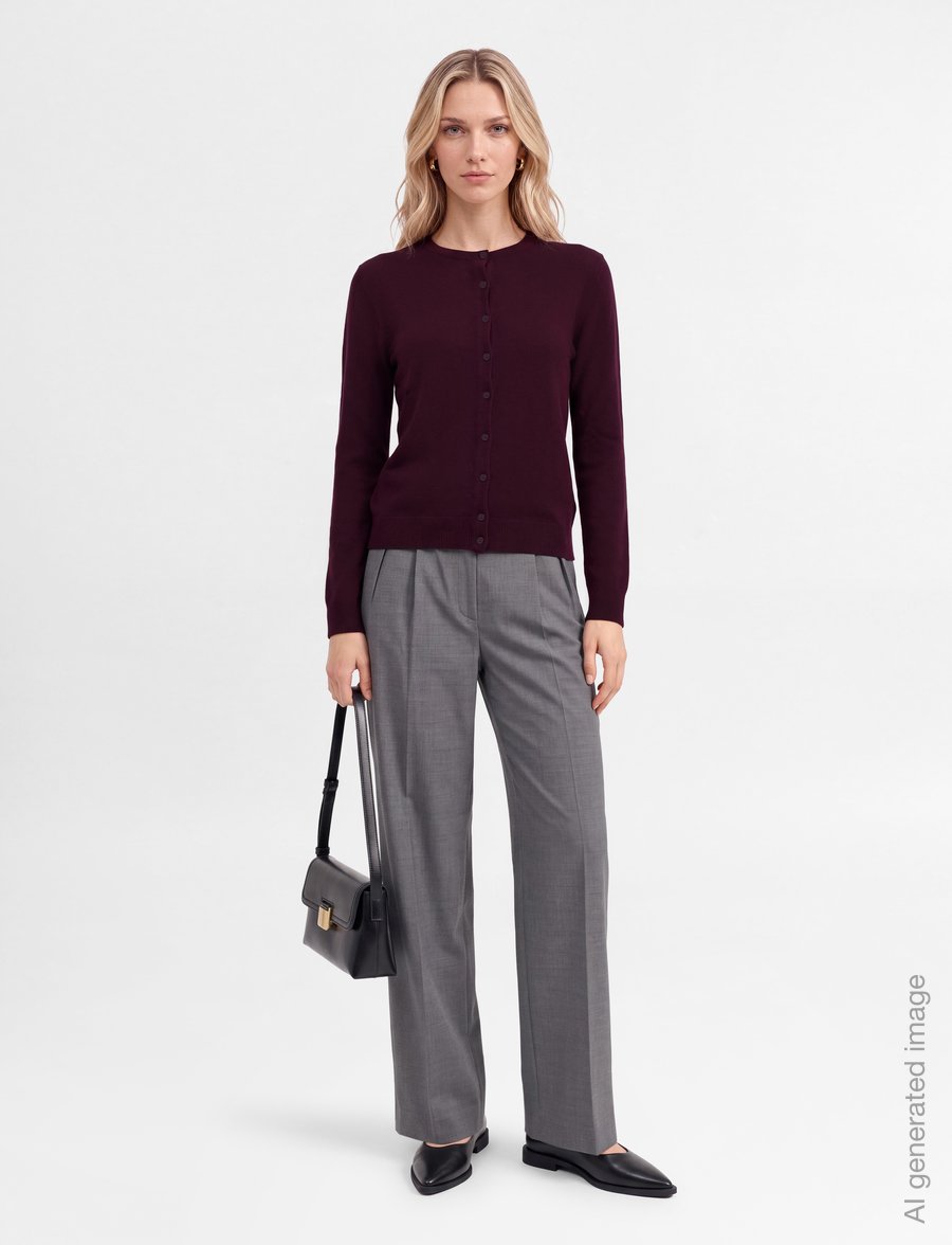 United Colors of Benetton - L/S SWEATER - strickjacken - violet - 0