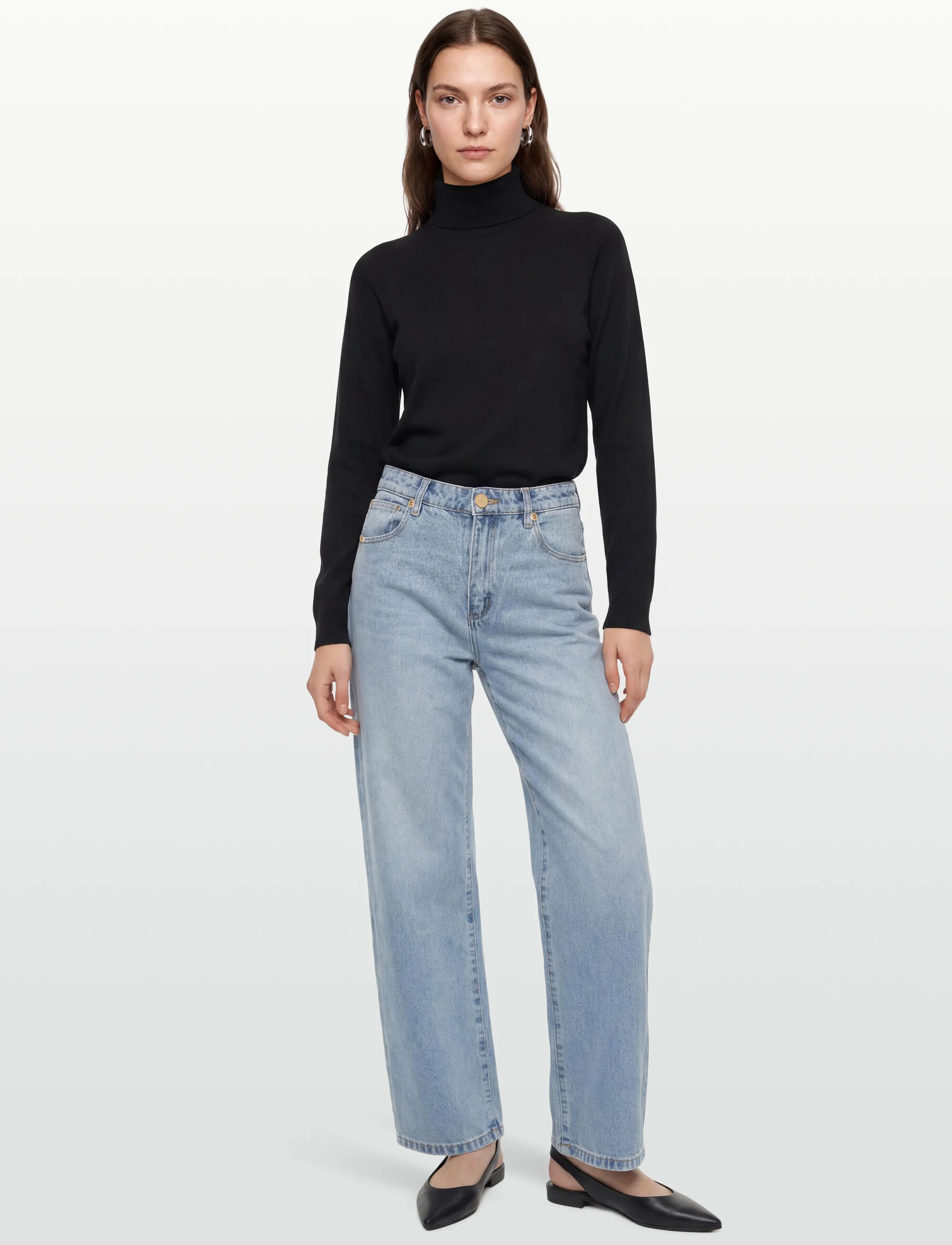 United Colors of Benetton Turtle Neck Sweater, L, Black, Strik > Rullekrave, Dame