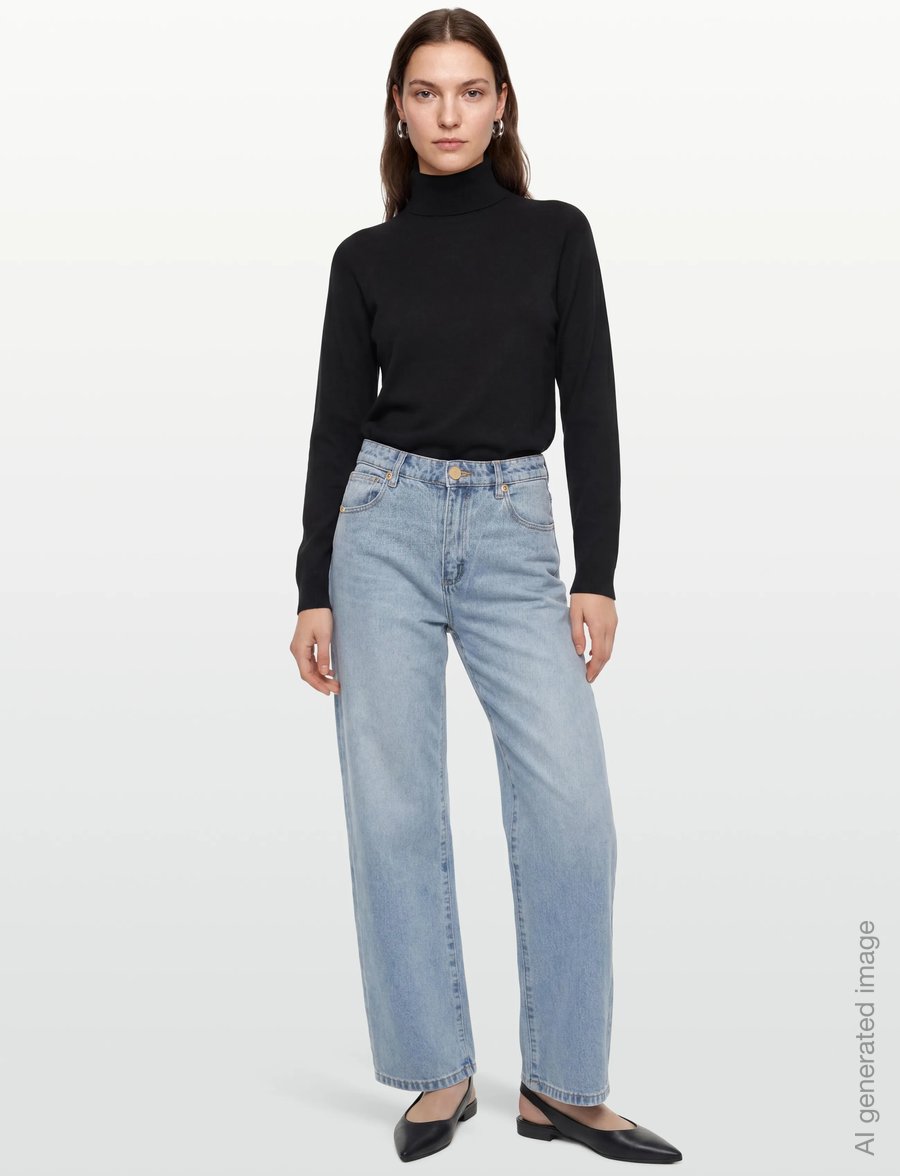 United Colors of Benetton - TURTLE NECK SWEATER - rullekraver - black - 0