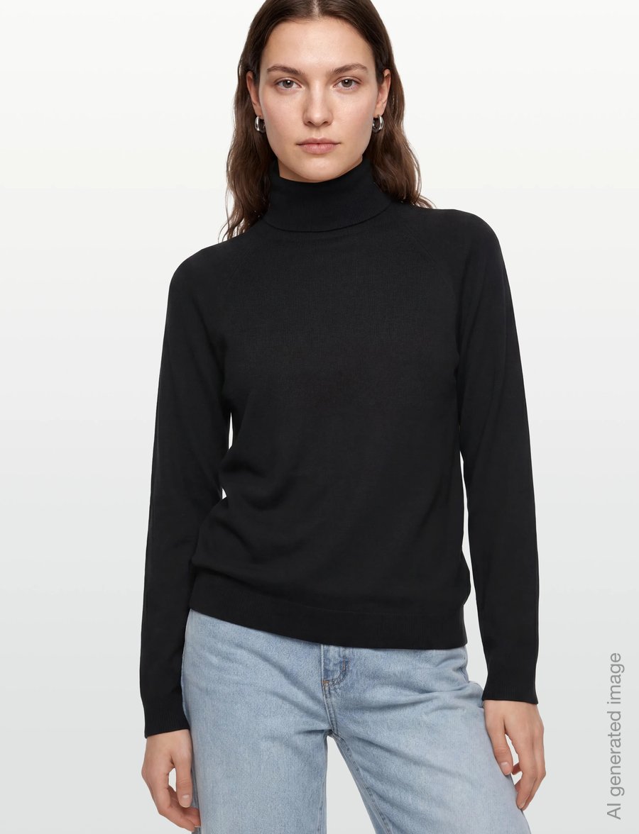 United Colors of Benetton - TURTLE NECK SWEATER - rullekraver - black - 3