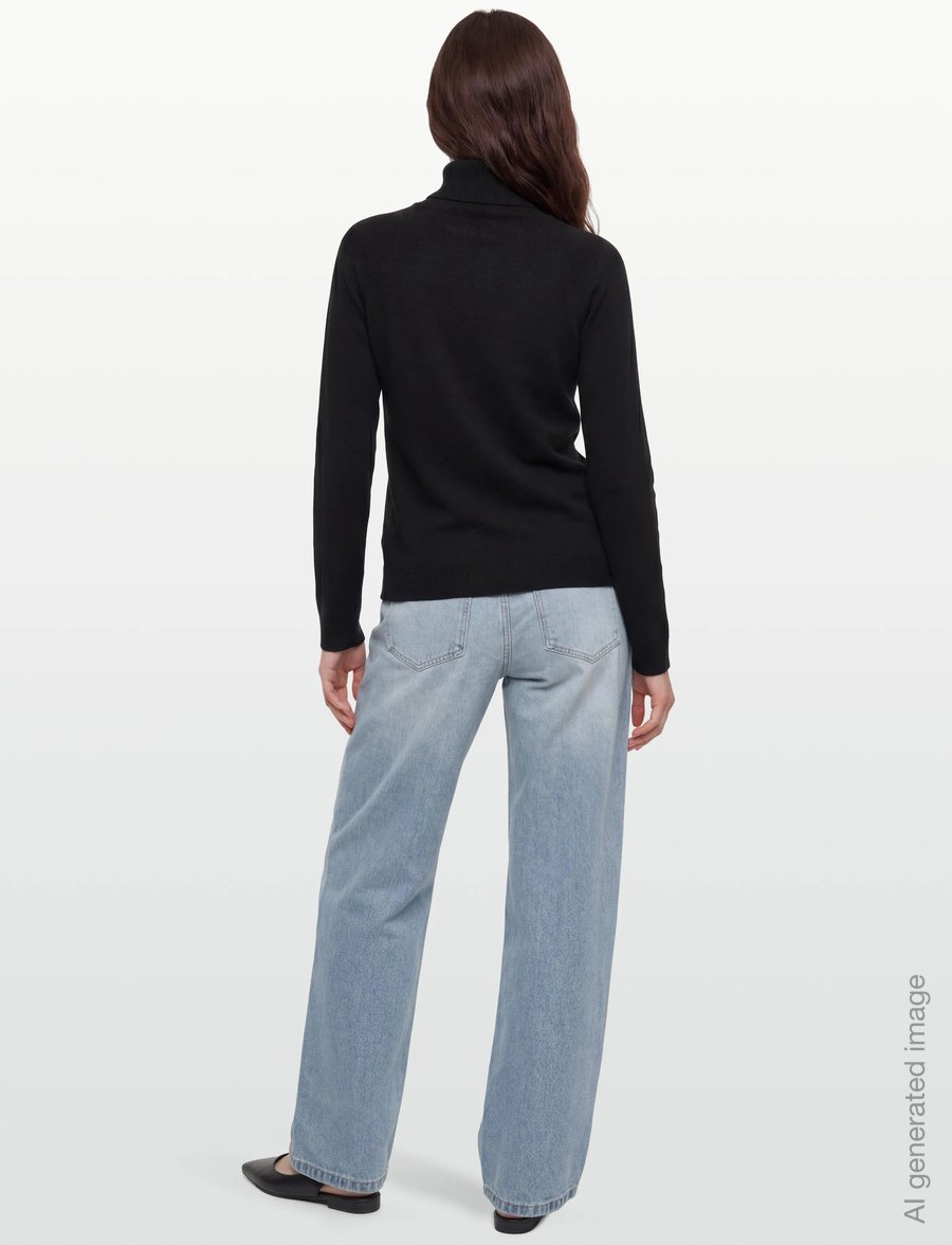 United Colors of Benetton - TURTLE NECK SWEATER - rullekraver - black - 4