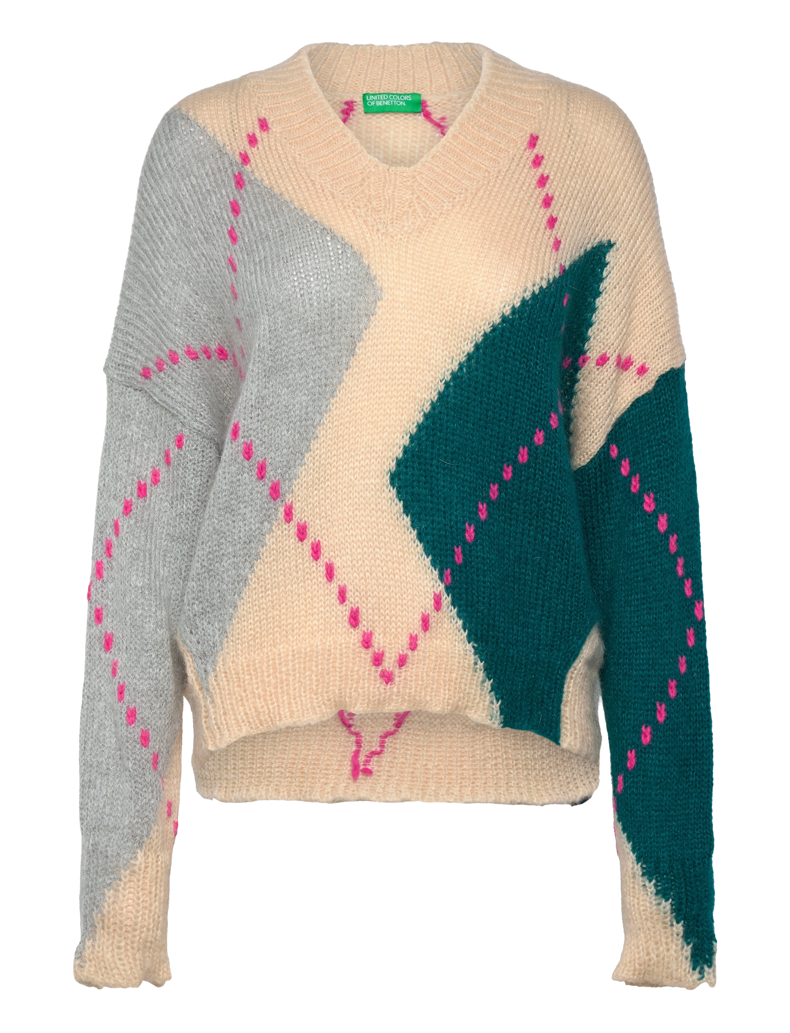 United Colors of Benetton V NECK SWEATER L/S - Tröjor - CREAM / cream
