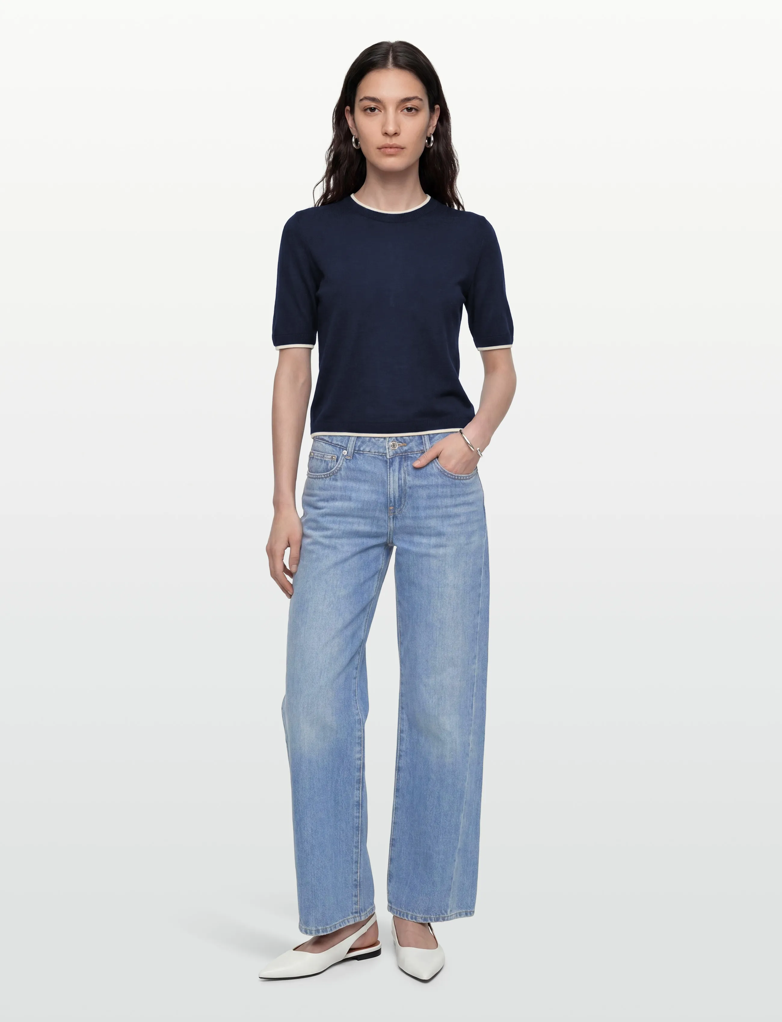 United Colors of Benetton Sweater, S, Navy, Strik > Trøjer, Dame