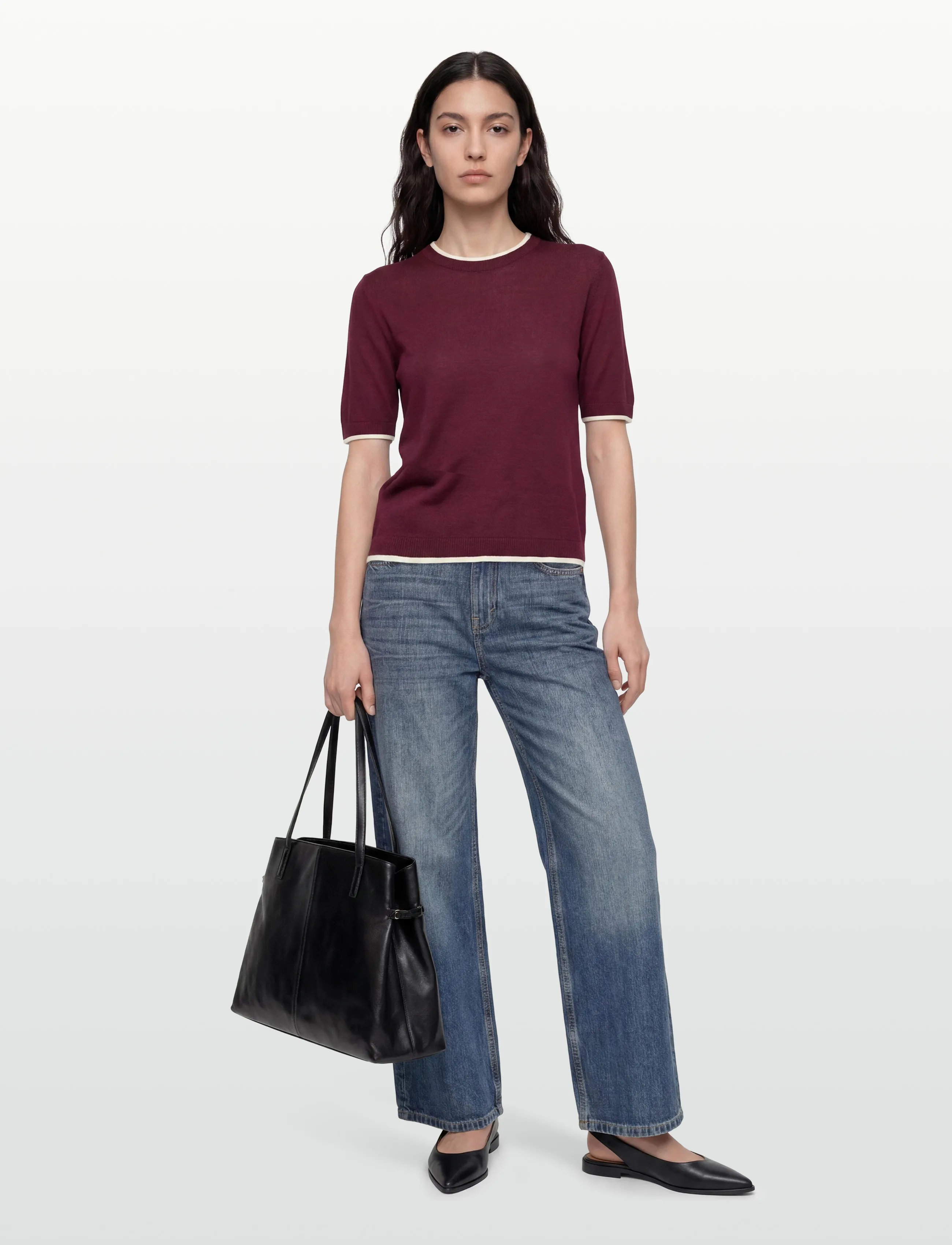 United Colors of Benetton Sweater, S, Burgundy, Strik > Trøjer, Dame