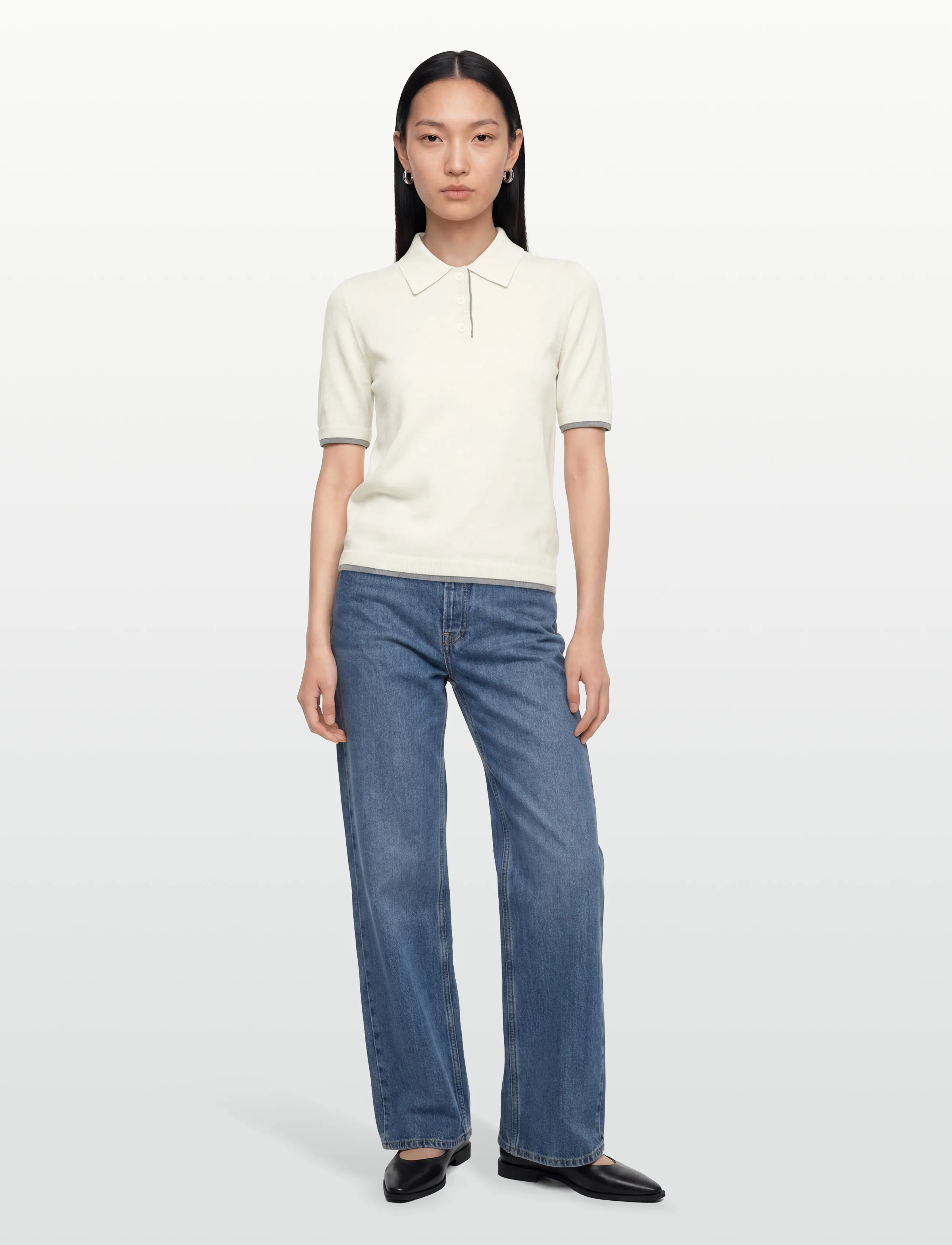 United Colors of Benetton H/S Polo Shirt, M, T-shirts & Oberteile, Weiß - Short-sleeved, Frauen
