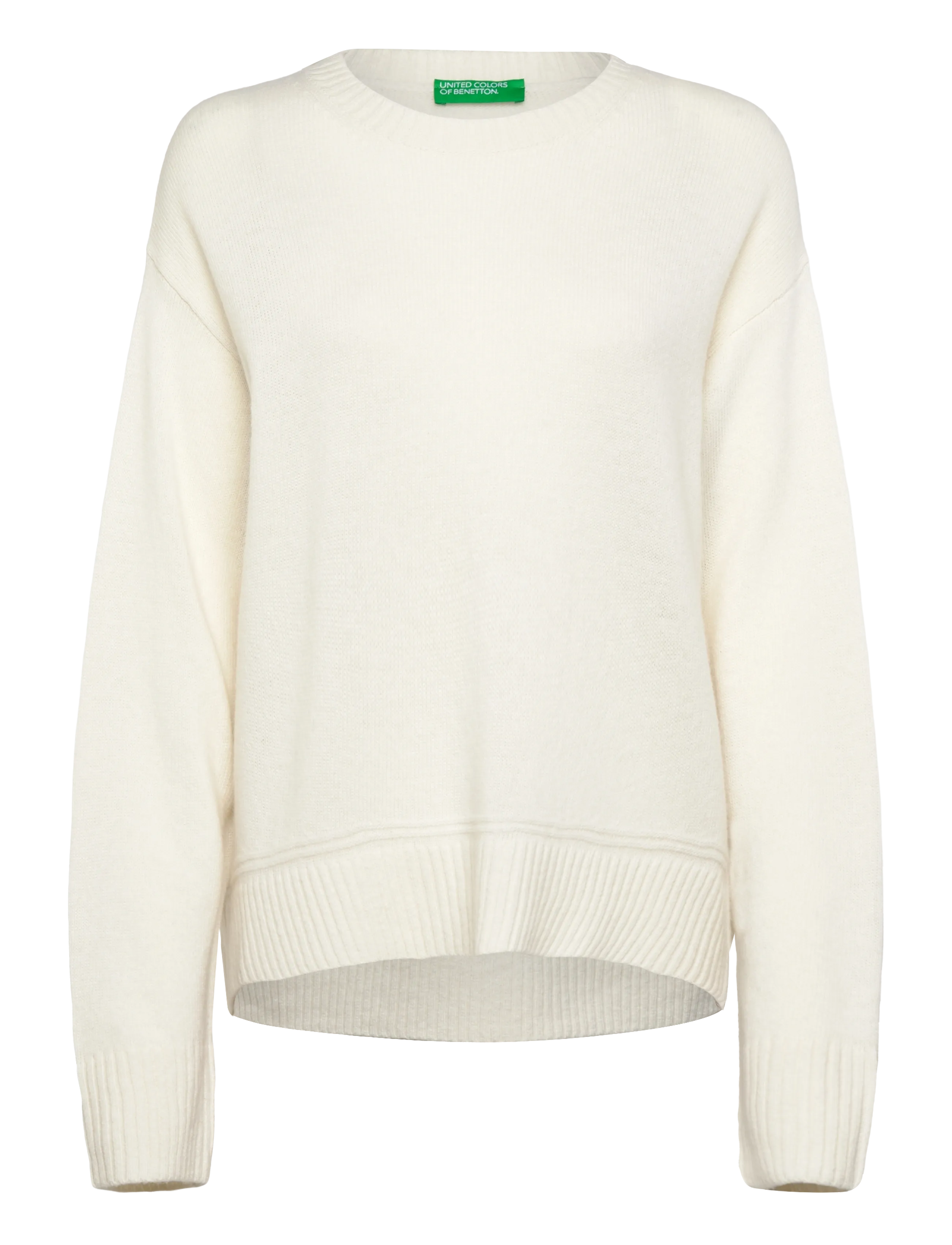 United Colors of Benetton SWEATER L/S - Strickmode - WHITE / cream