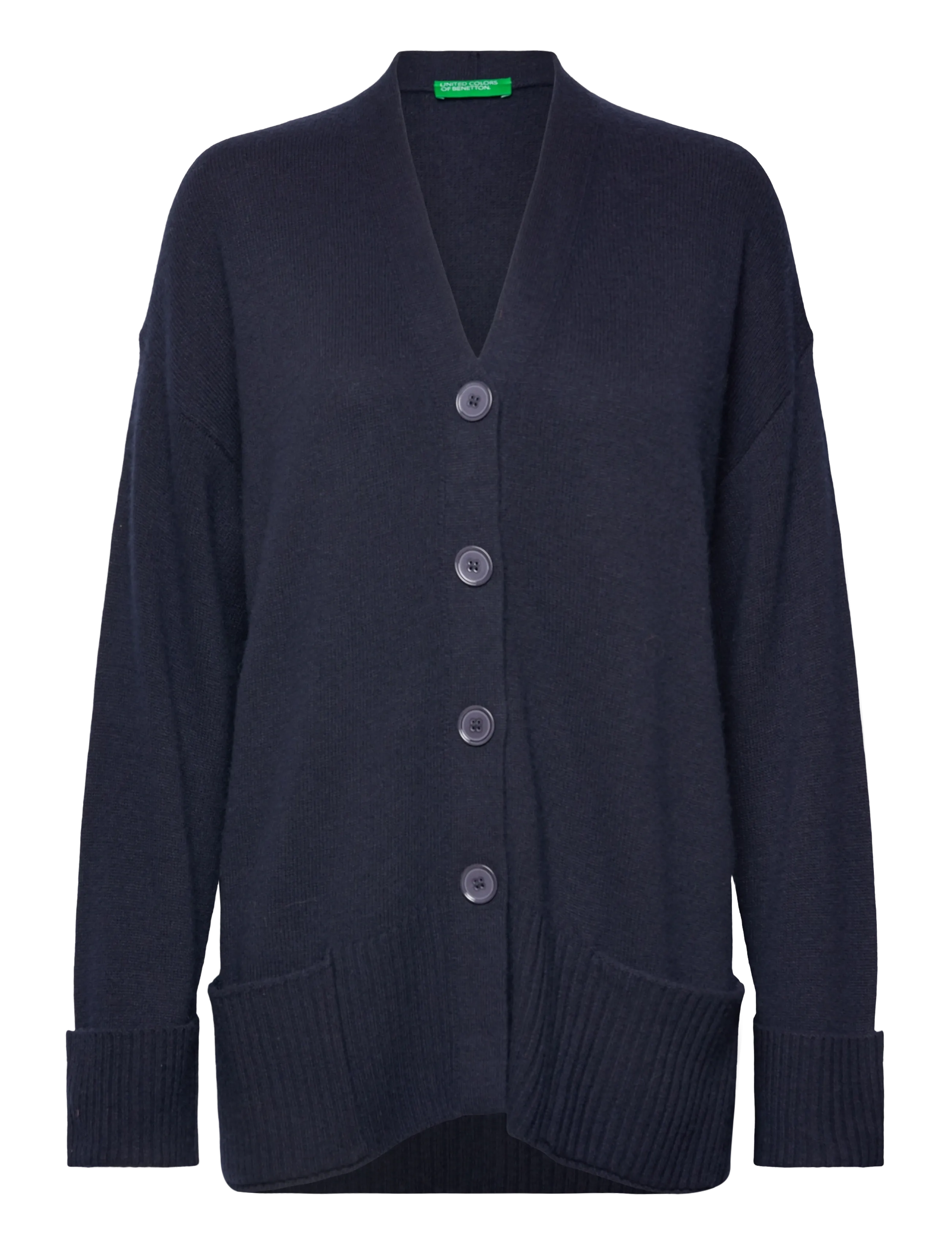 United Colors of Benetton L/S Cardigan, S, Navy, Strik > Cardigans, Dame