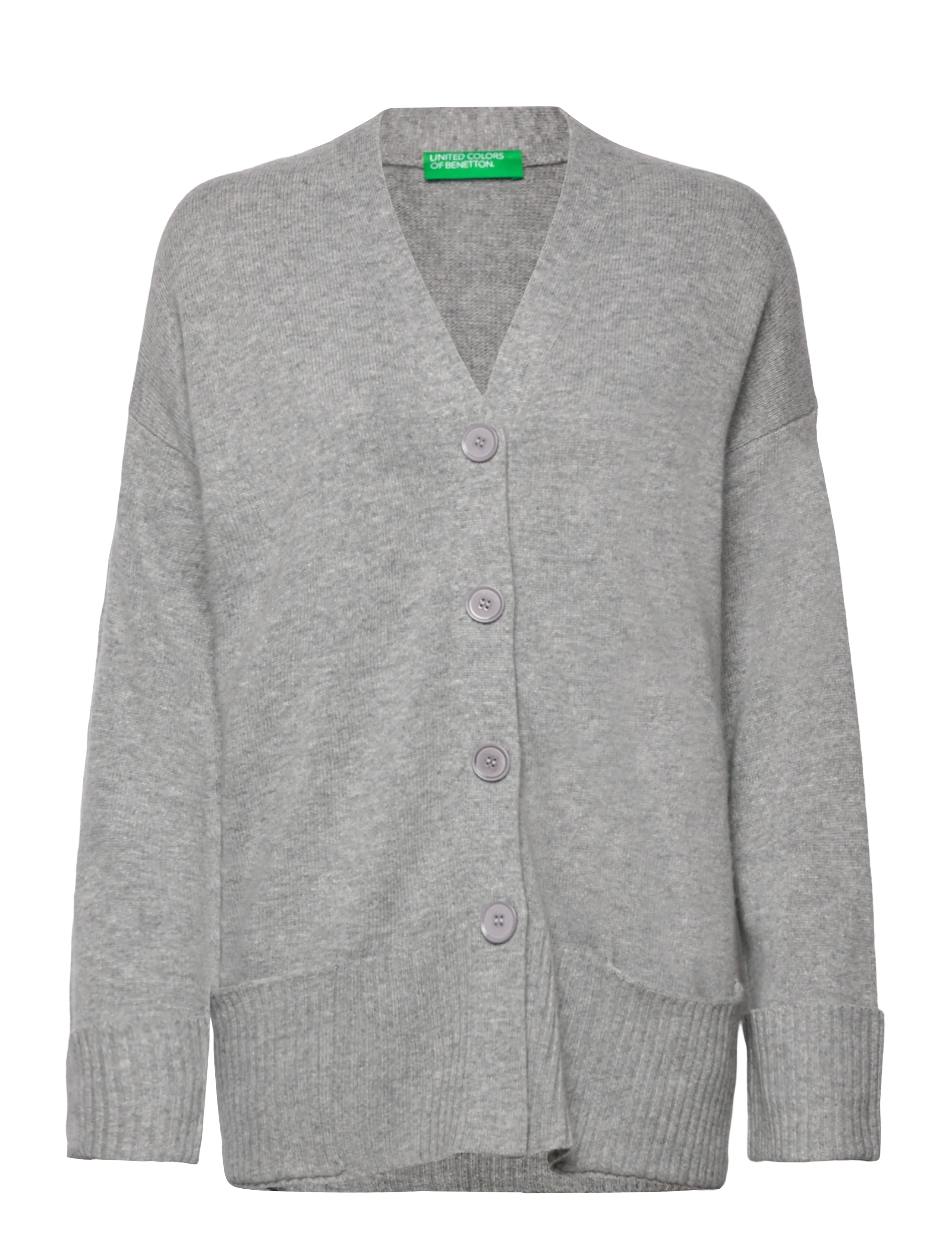 United Colors of Benetton L/S Cardigan, S, Grey, Strik > Cardigans, Dame