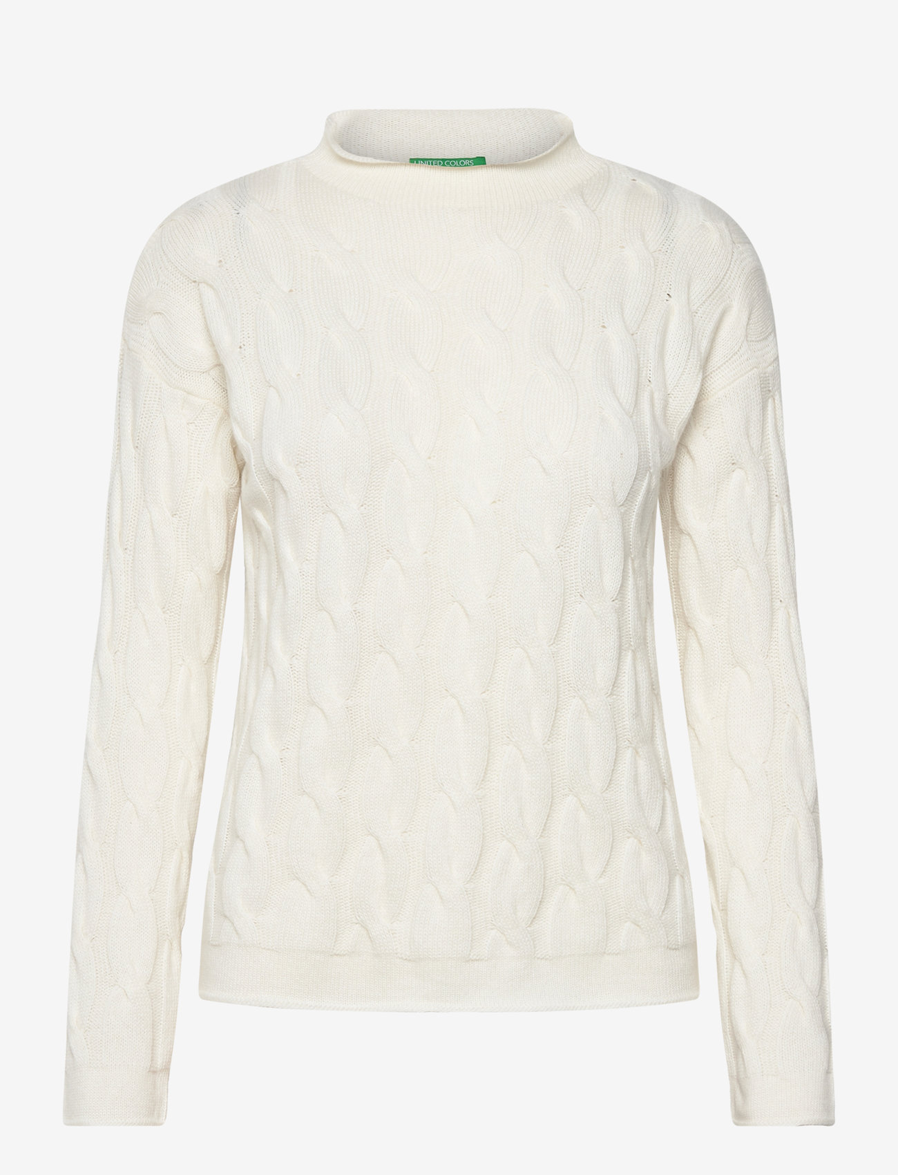 United Colors of Benetton - TURTLE NECK SW. L/S - stickade tröjor - white - 0