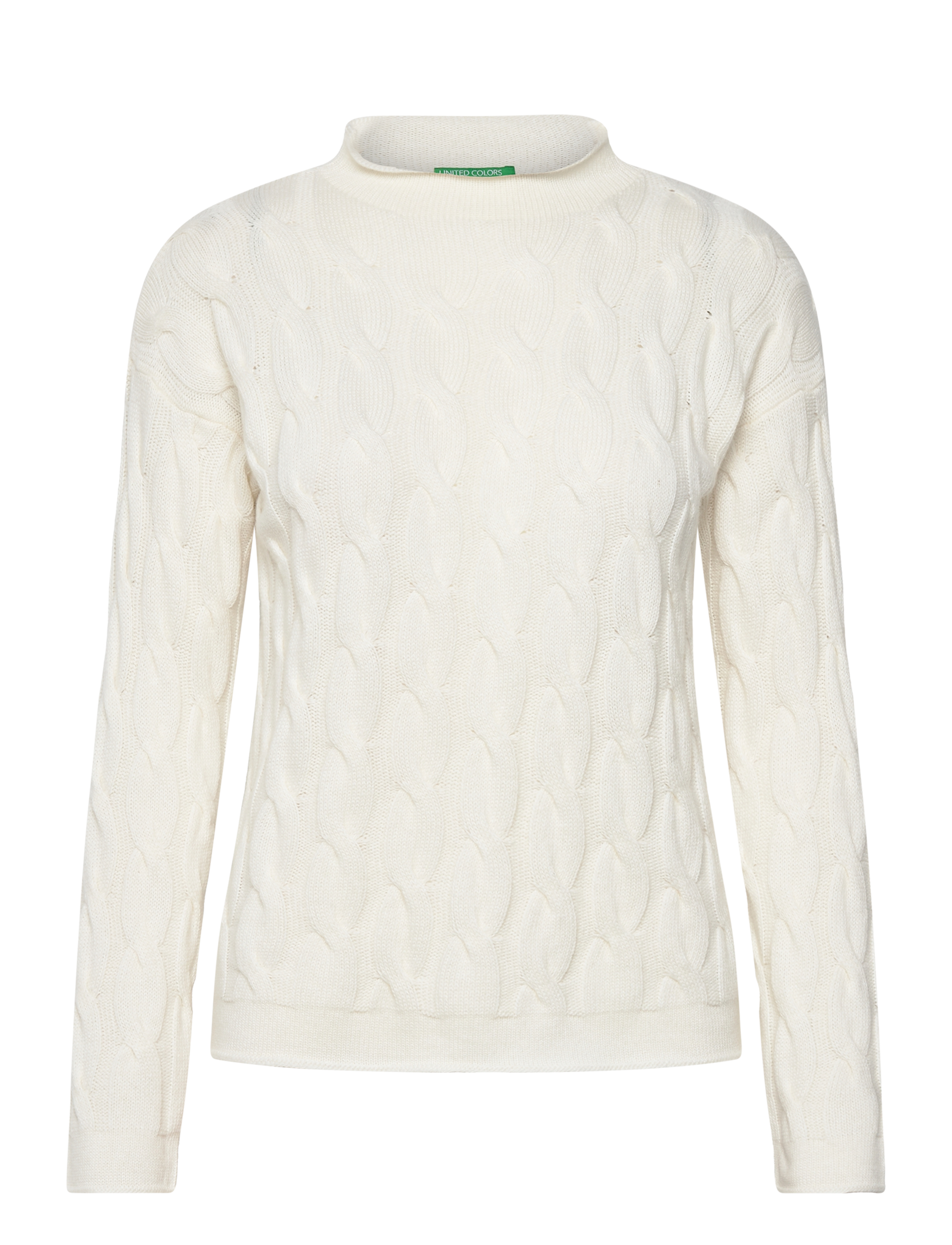 United Colors of Benetton TURTLE NECK SW. L/S - Strickmode - WHITE / cream