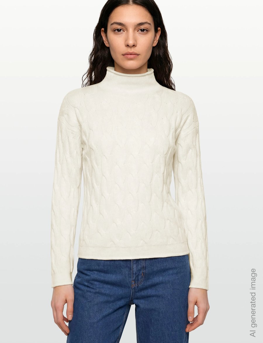 United Colors of Benetton - TURTLE NECK SW. L/S - stickade tröjor - white - 3