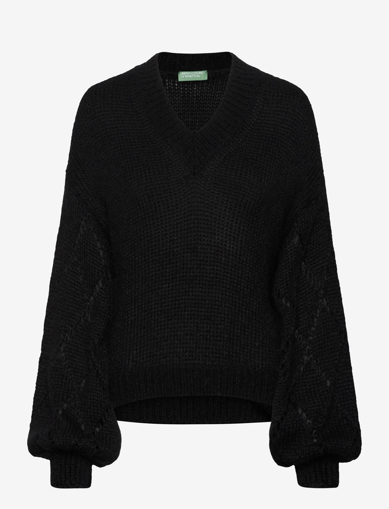 United Colors of Benetton - V NECK SWEATER L/S - black - 0