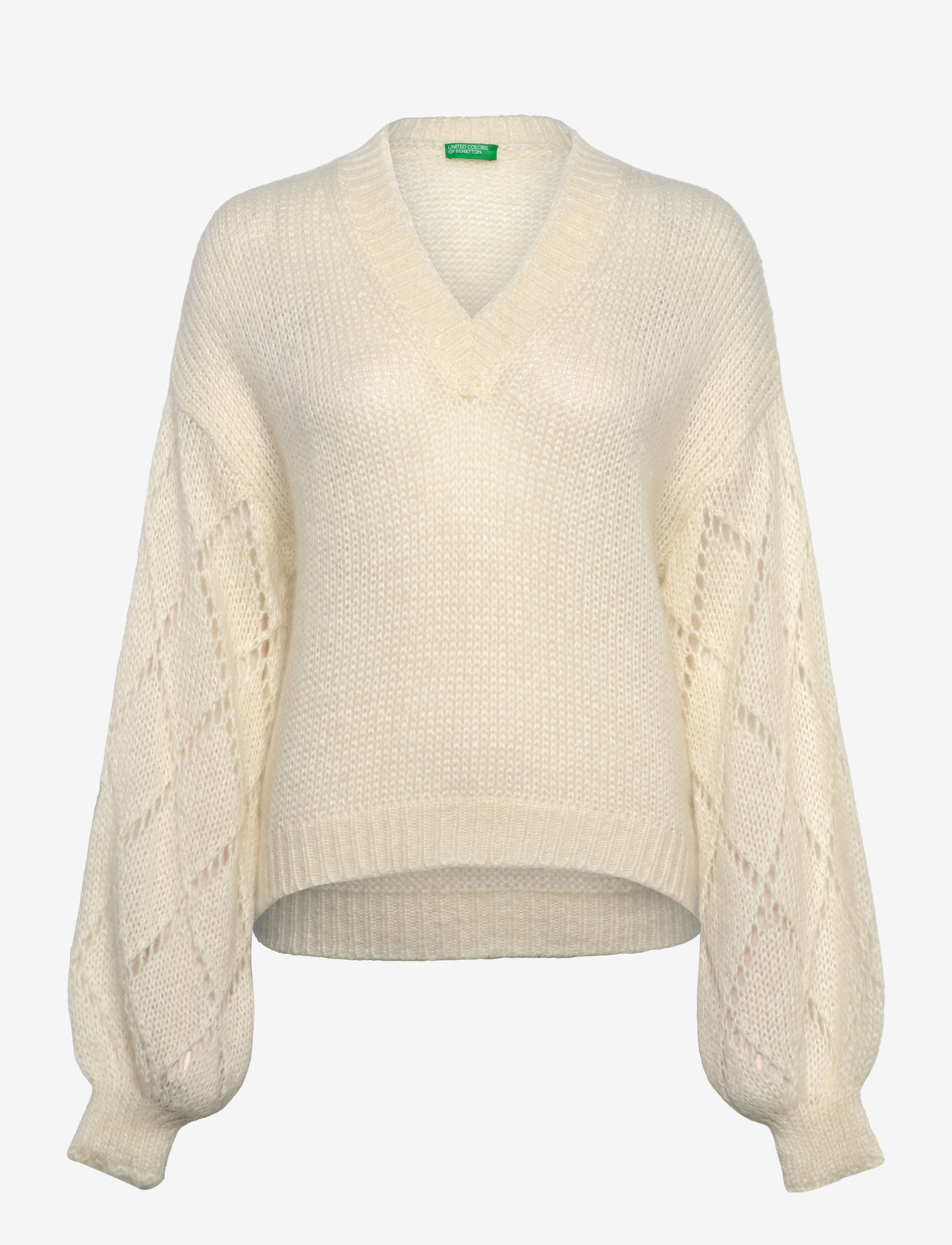 United Colors of Benetton - V NECK SWEATER L/S - stickade tröjor - white - 0