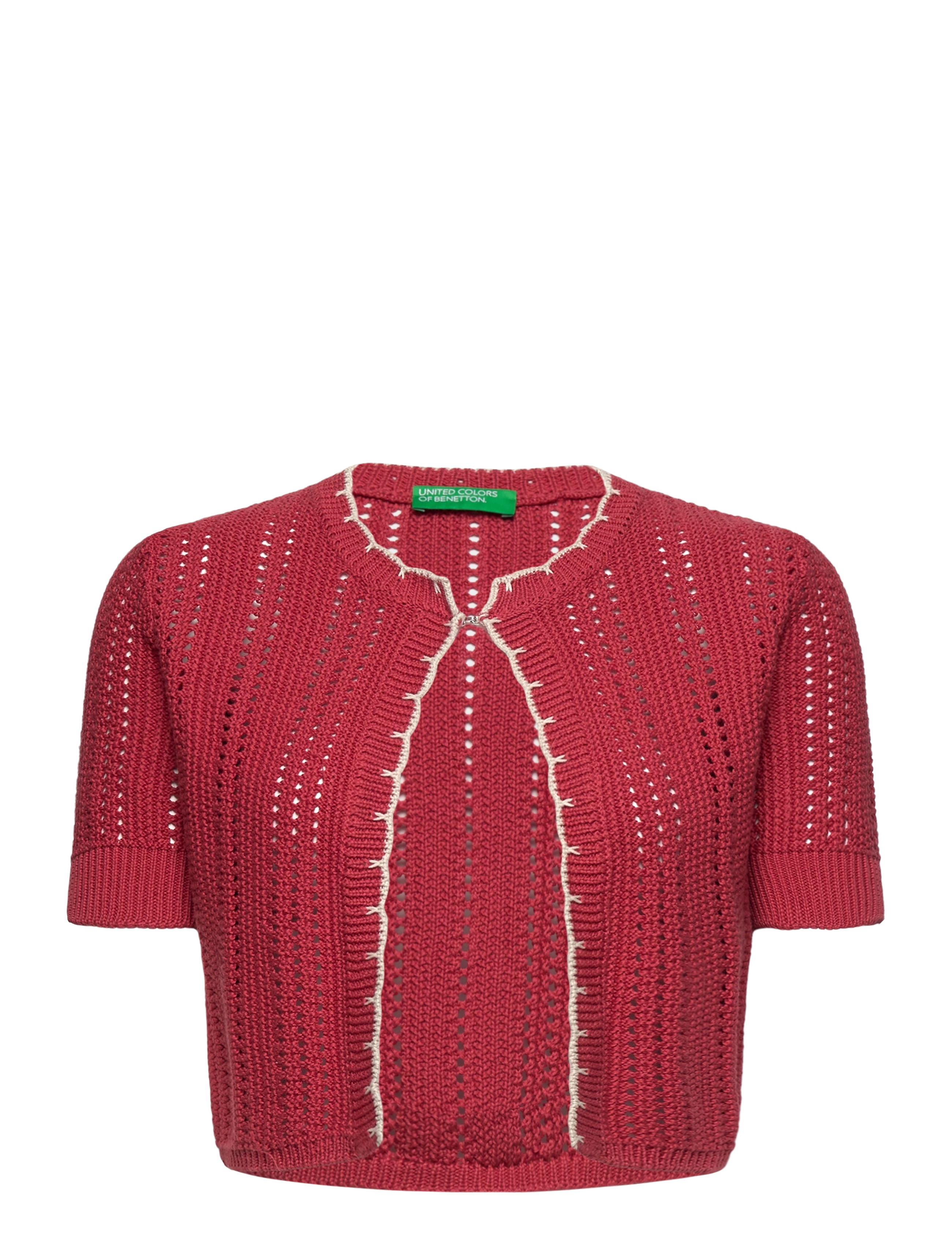 United Colors of Benetton BUTTONED SWEATER H/S - Tøj - RED / black