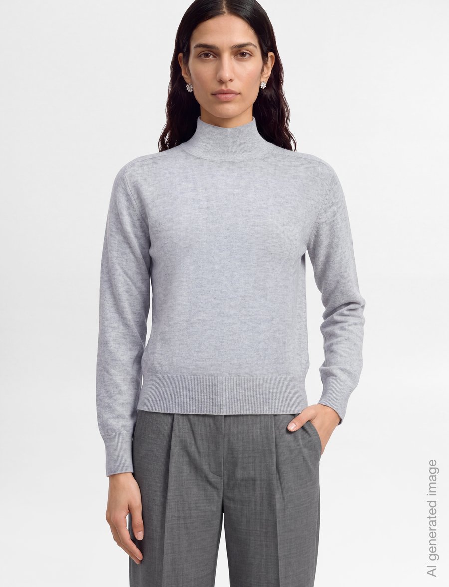 United Colors of Benetton - TURTLE NECK SWEATER - stickade tröjor - grey - 3