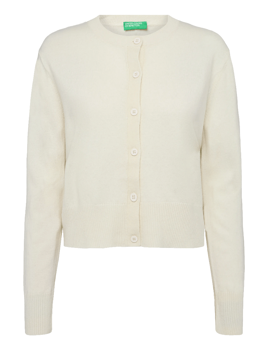 United Colors of Benetton - L/S SWEATER - strickjacken - white - 0