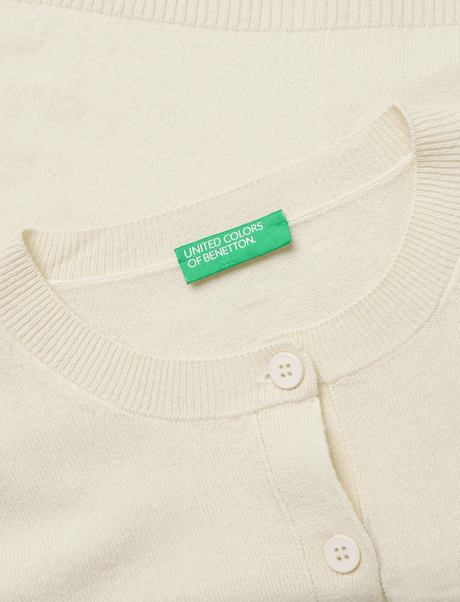 United Colors of Benetton - L/S SWEATER - strickjacken - white - 2