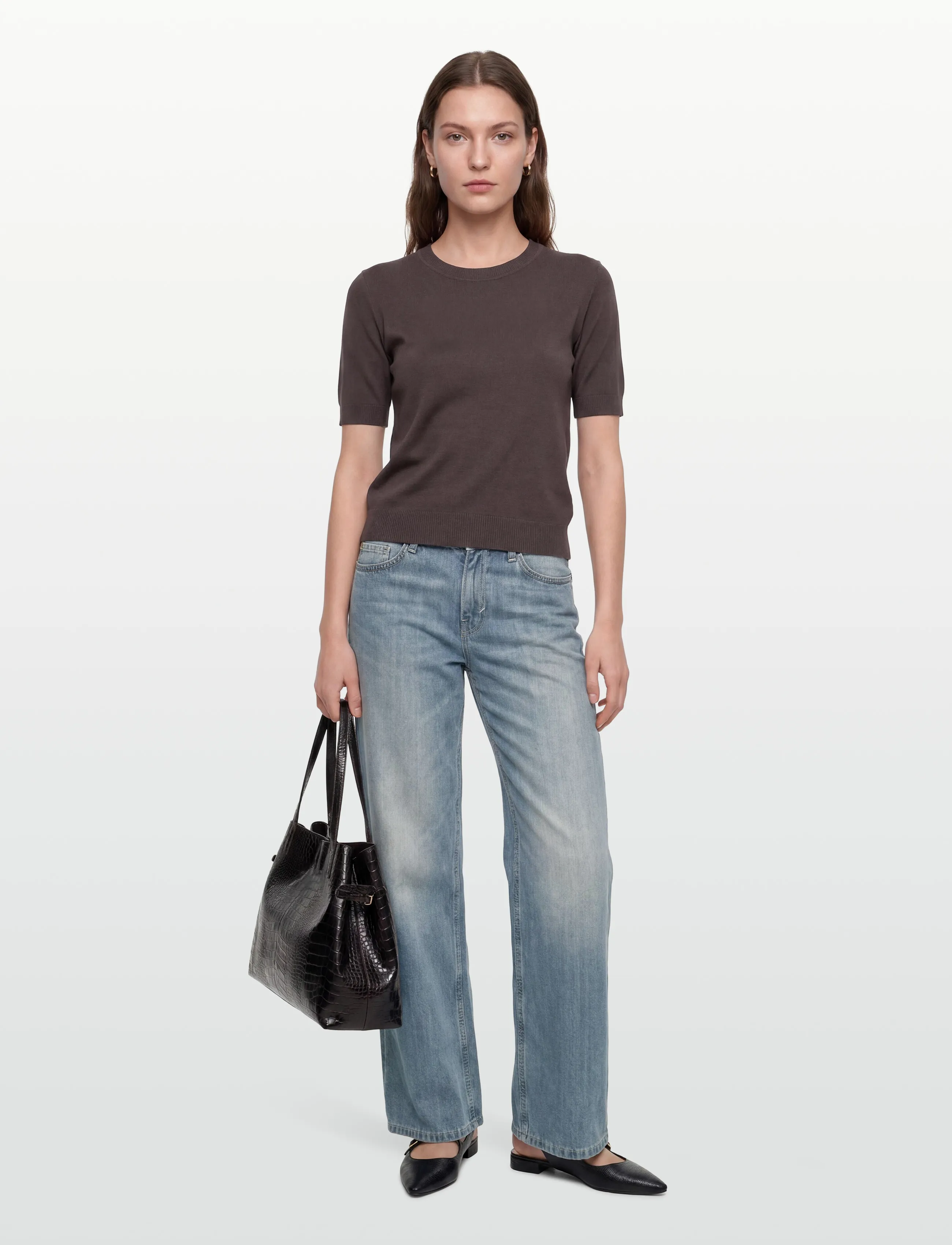 United Colors of Benetton SWEATER - T-shirts & Toppar - BROWN / brown