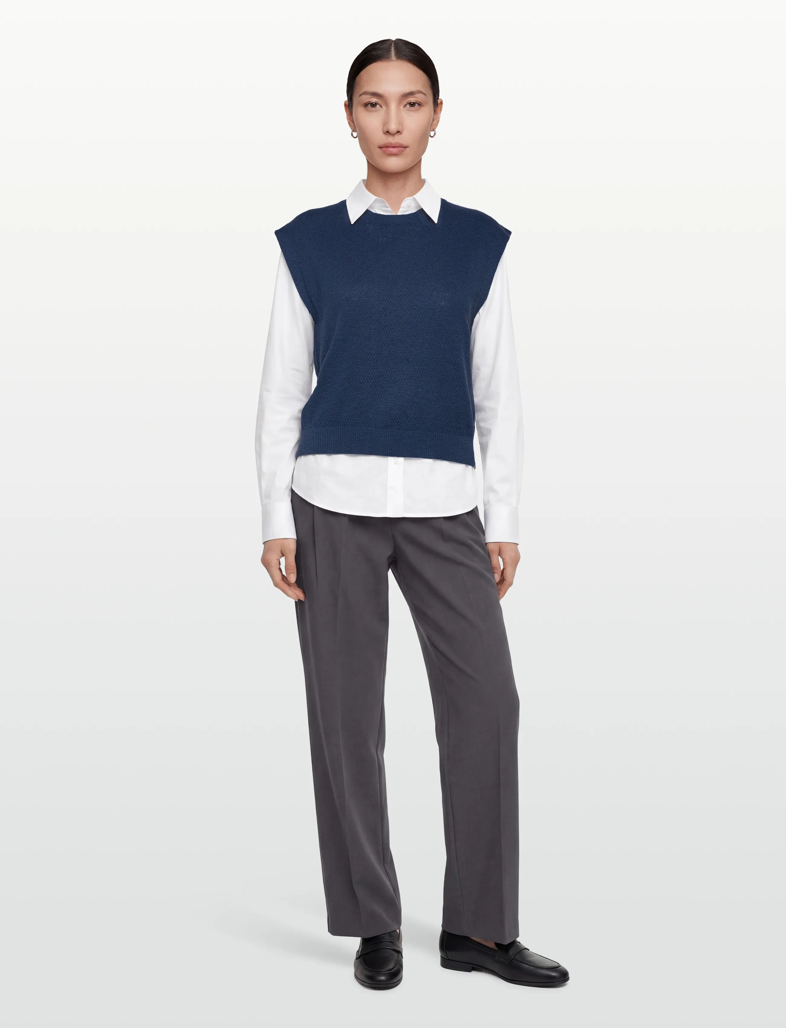 United Colors of Benetton Sleeveless Sweater, L, Navy, Veste > Strikkede Veste, Dame