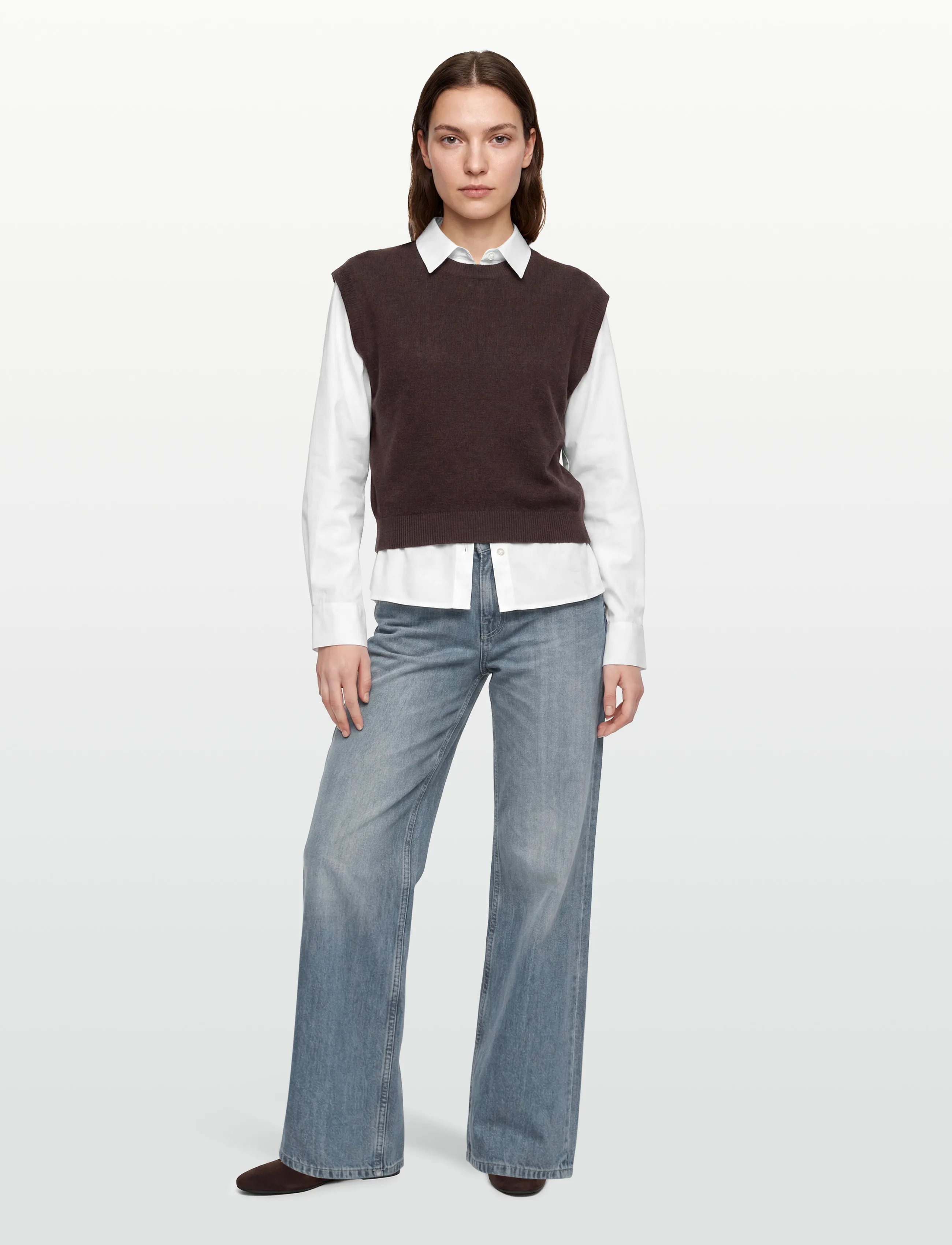 United Colors of Benetton Sleeveless Sweater, S, Westen, Braun - Knitted Frauen