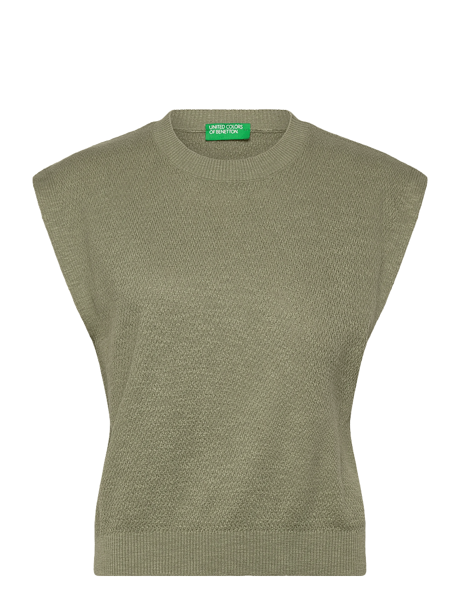 United Colors of Benetton - SLEEVELESS SWEATER - strikveste - green - 1