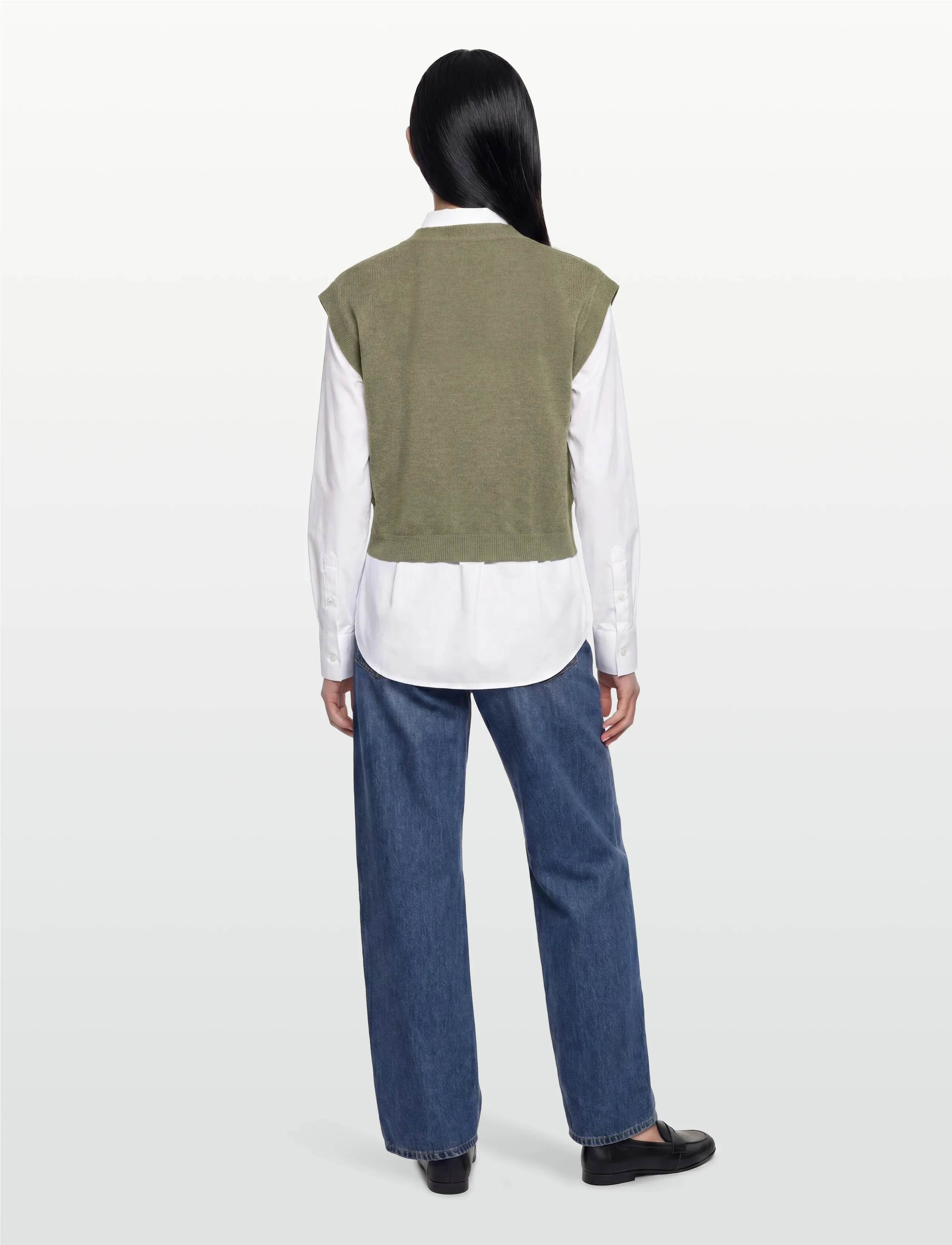 United Colors of Benetton - SLEEVELESS SWEATER - strikveste - green - 4