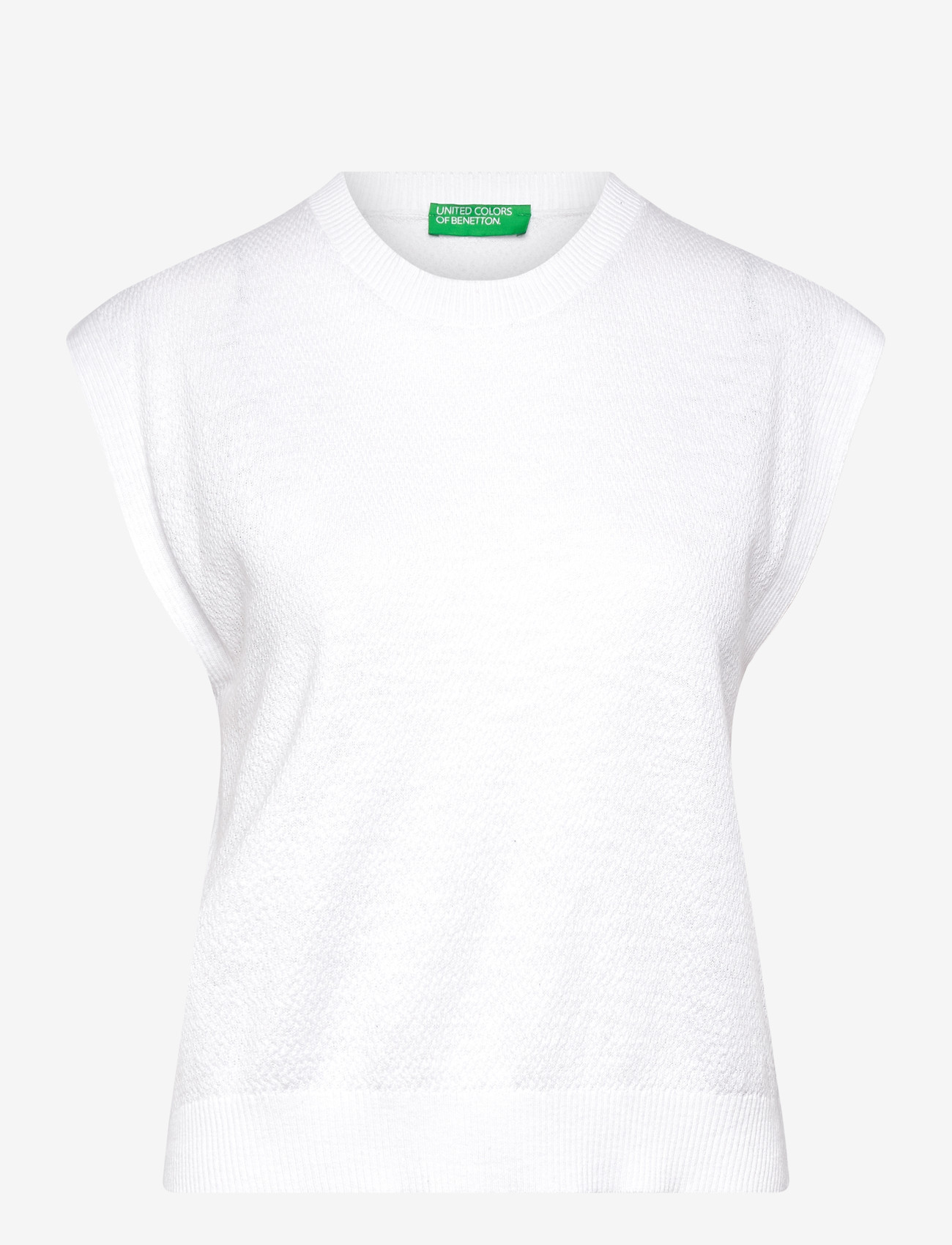 United Colors of Benetton - SLEEVELESS SWEATER - kootud vestid - white - 0
