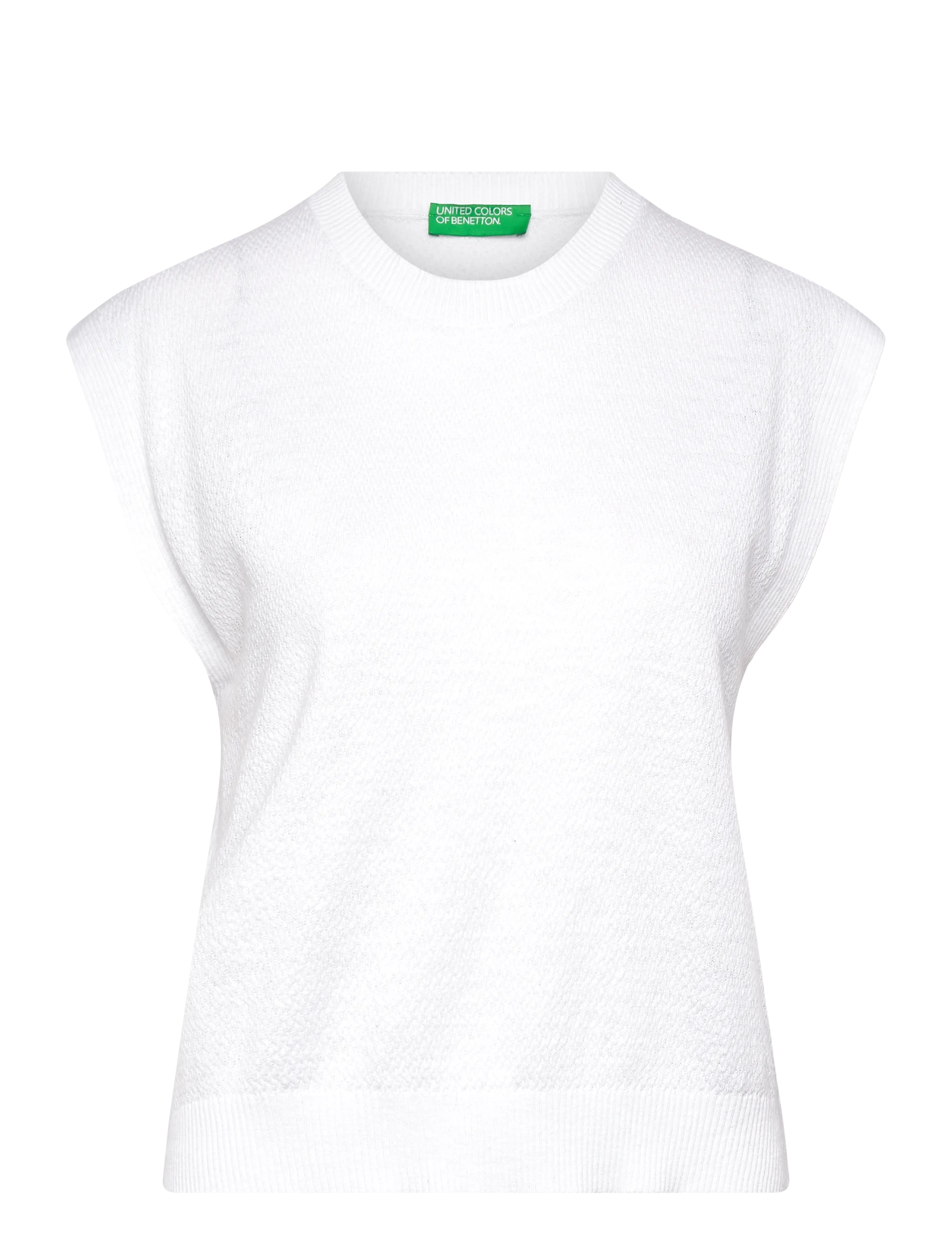 United Colors of Benetton SLEEVELESS SWEATER - Kleidung - WHITE / white
