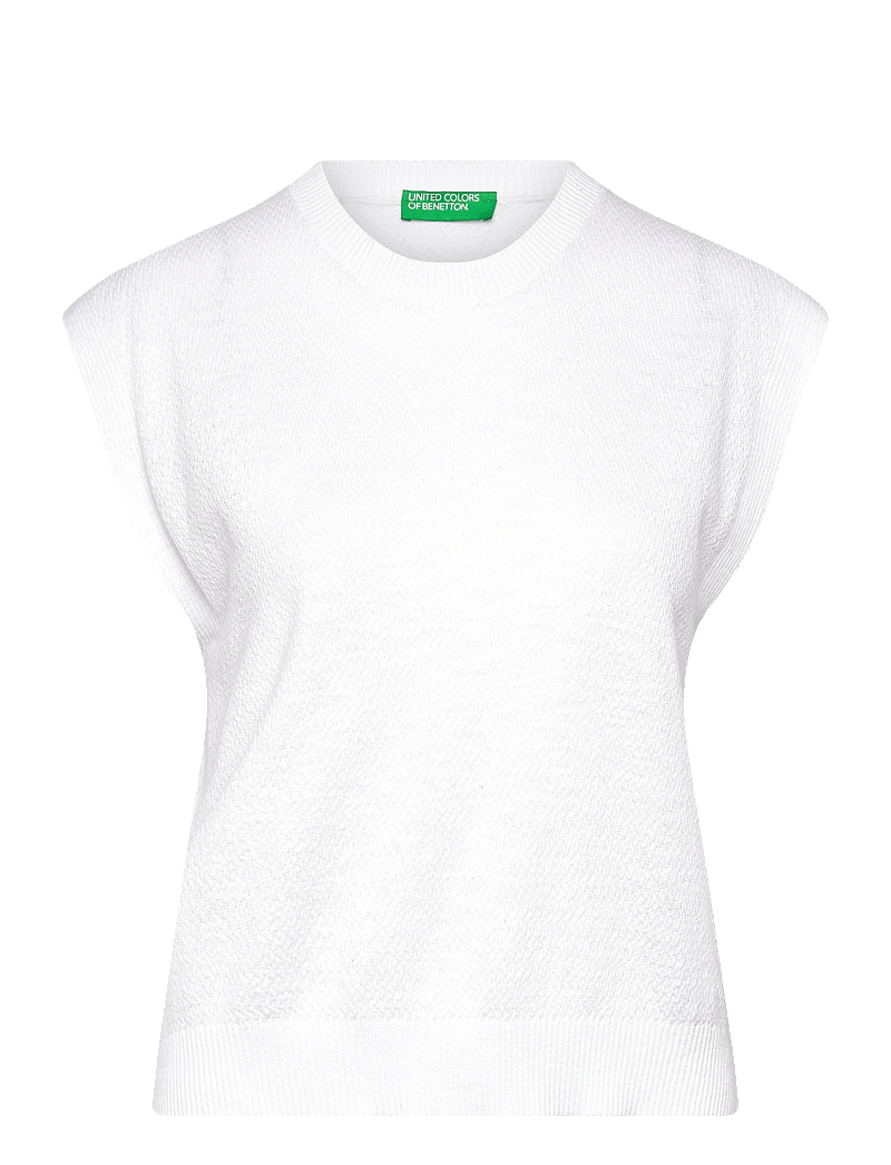 United Colors of Benetton - SLEEVELESS SWEATER - kootud vestid - white - 0