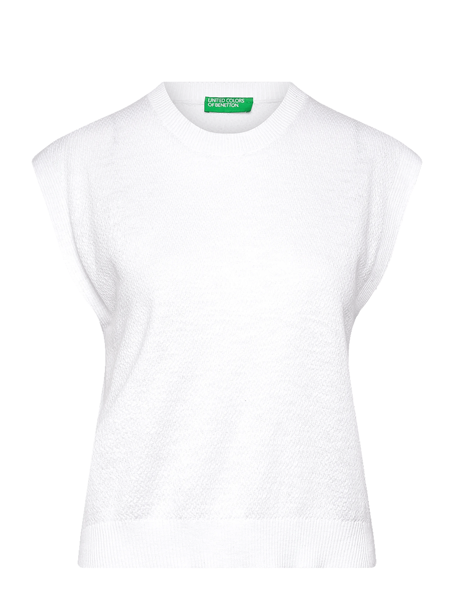 United Colors of Benetton - SLEEVELESS SWEATER - strickwesten - white - 0