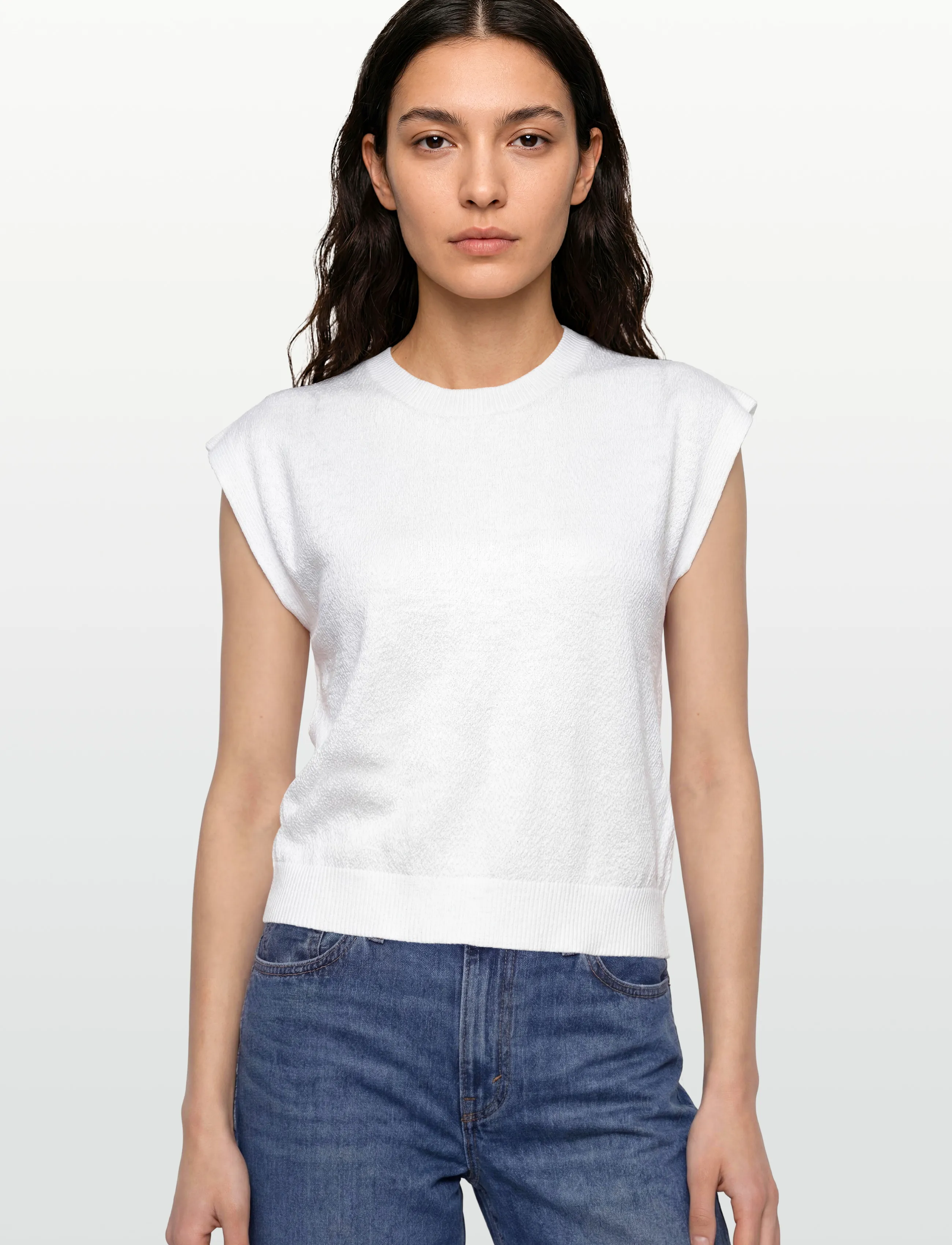 United Colors of Benetton - SLEEVELESS SWEATER - strikveste - white - 3