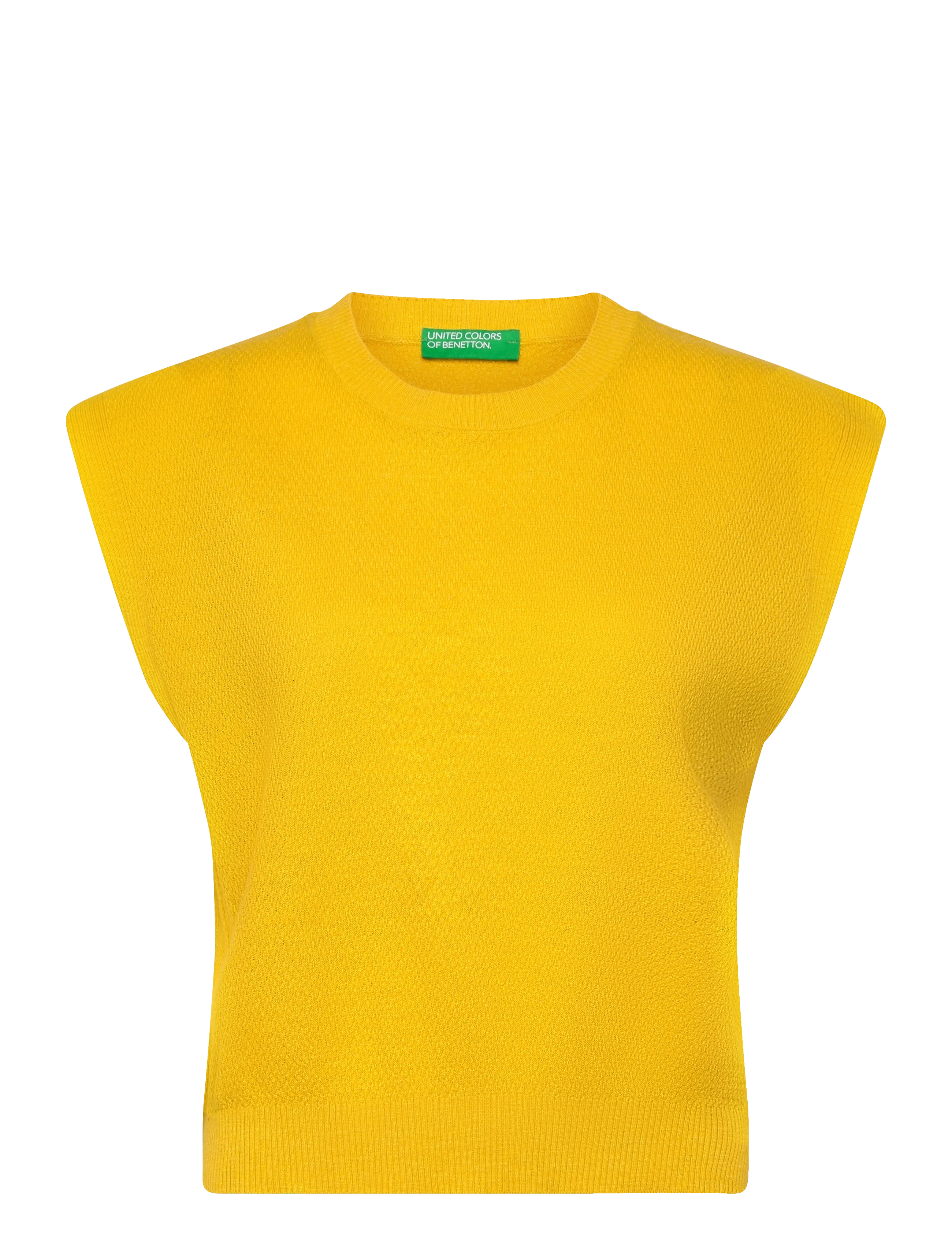 United Colors of Benetton Sleeveless Sweater, S, Westen, Gelb - Knitted Frauen