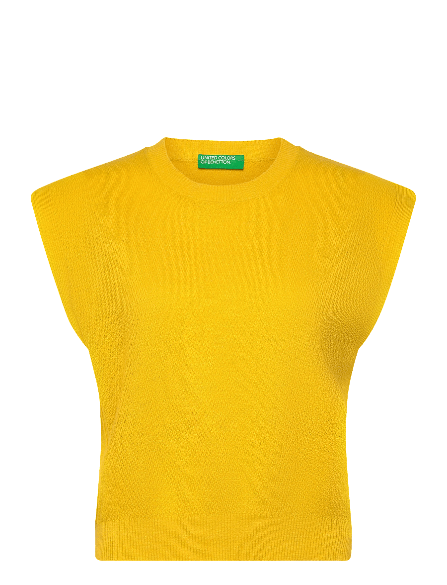 United Colors of Benetton - SLEEVELESS SWEATER - strikveste - yellow - 0
