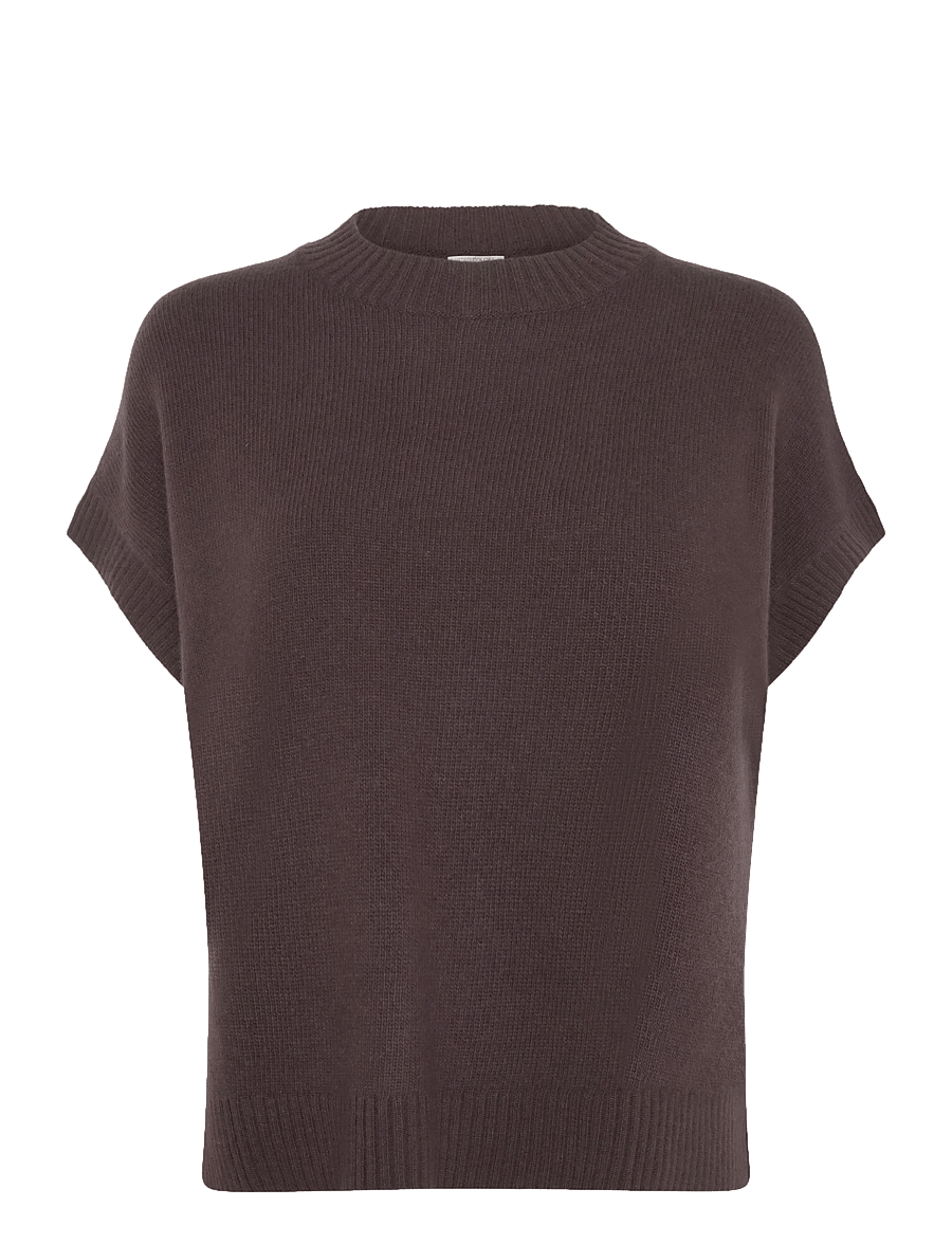 United Colors of Benetton - WAISTCOAT - stickade västar - brown - 0