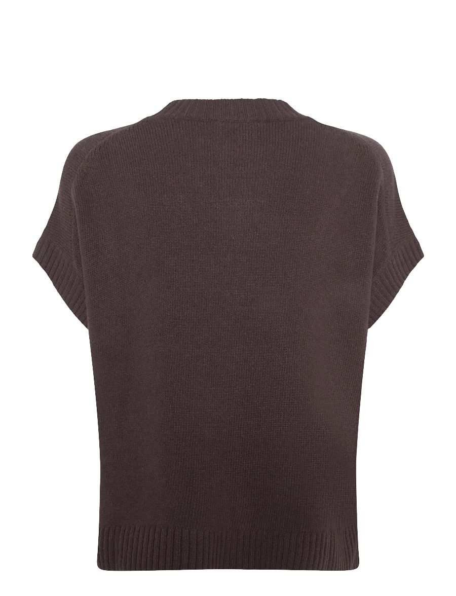 United Colors of Benetton - WAISTCOAT - stickade västar - brown - 1