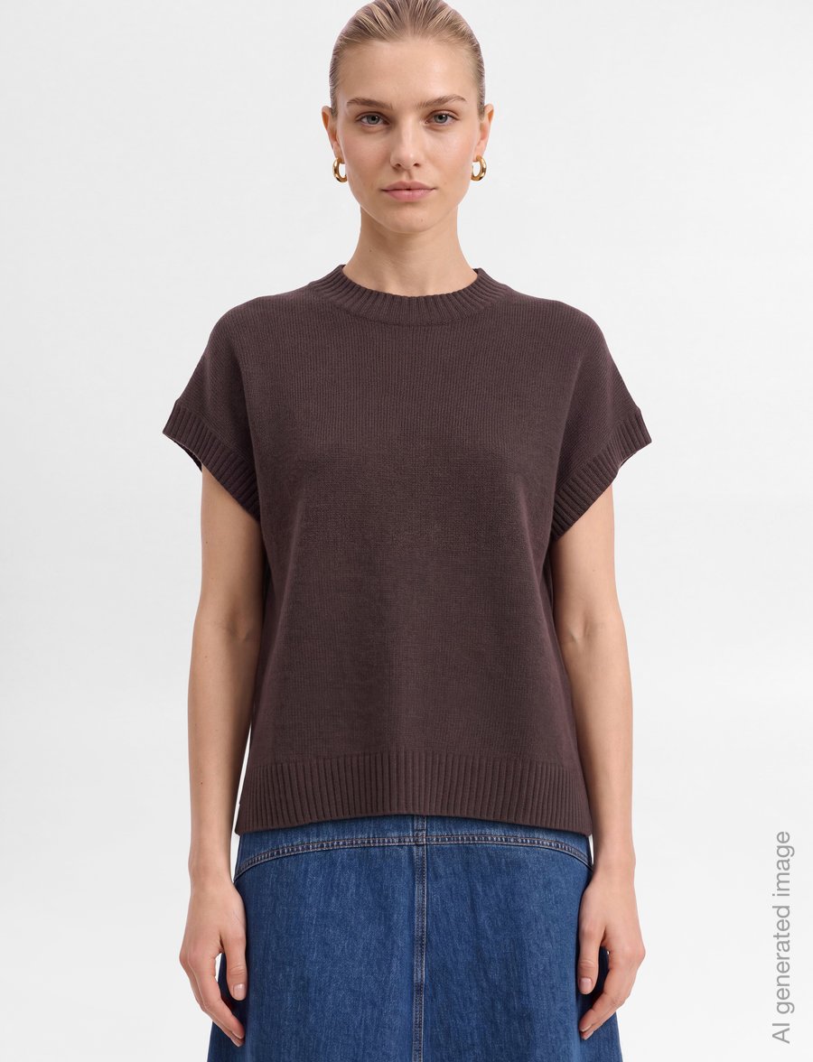 United Colors of Benetton - WAISTCOAT - strikkevester - brown - 3