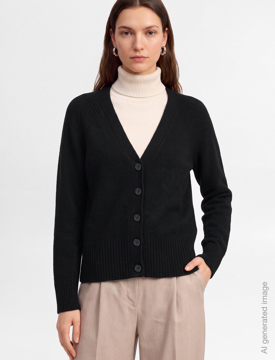 United Colors of Benetton - L/S CARDIGAN - koftor - black - 3